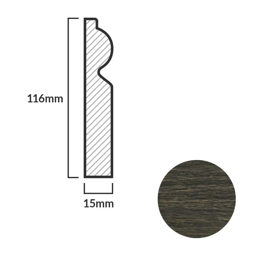 Walnut - 2.4m Torus Laminate Skirting Board - Image 5