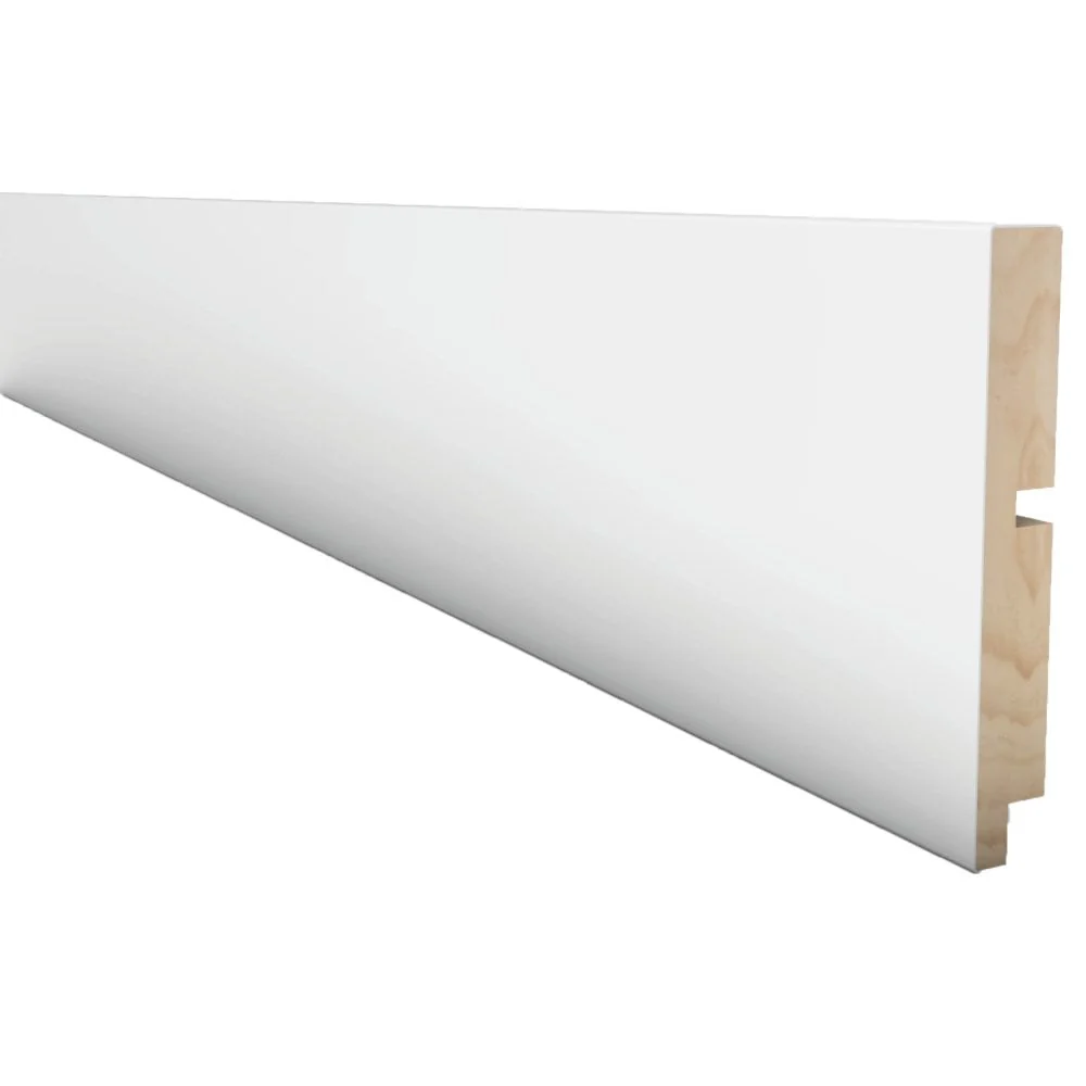 2.4m White Painted Contemporary Skirting Board 13mm x 100mm