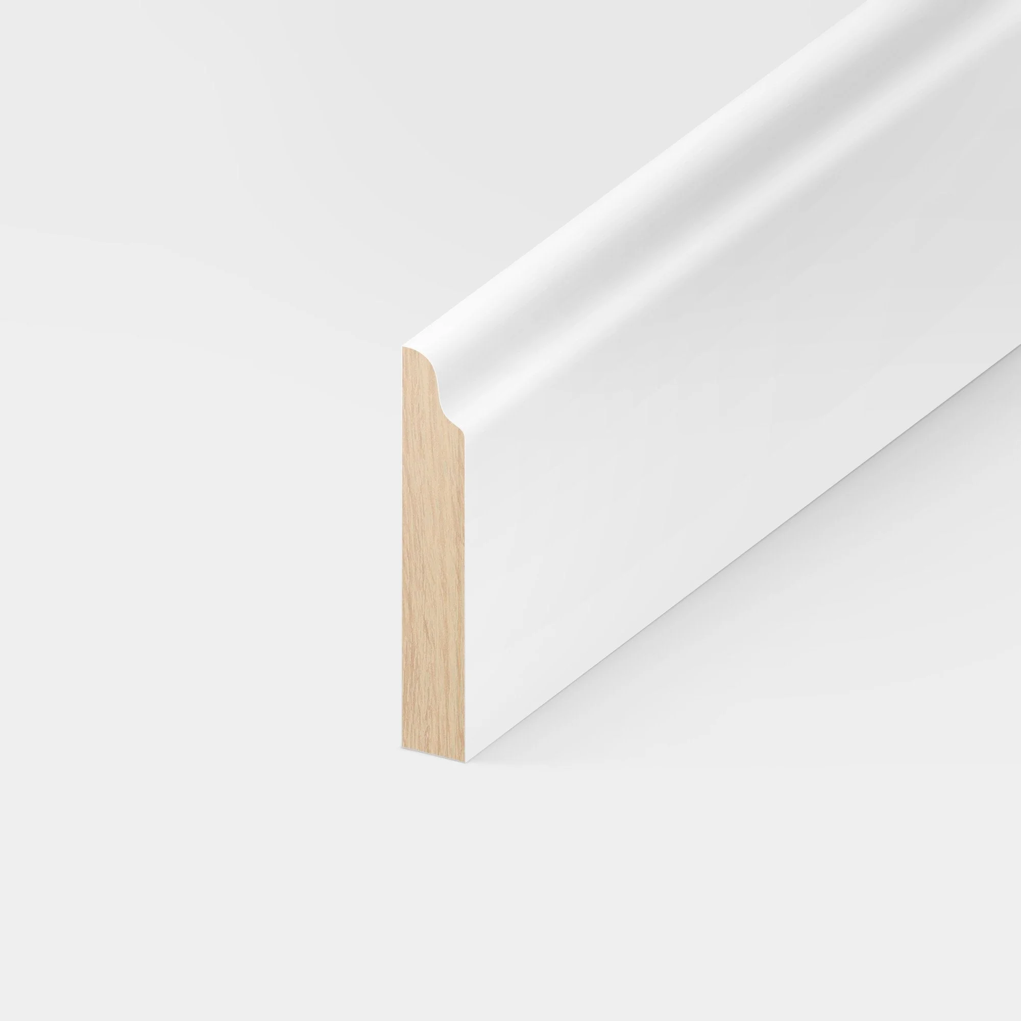 White - 2.4m Painted Decorative Large Base Moulding