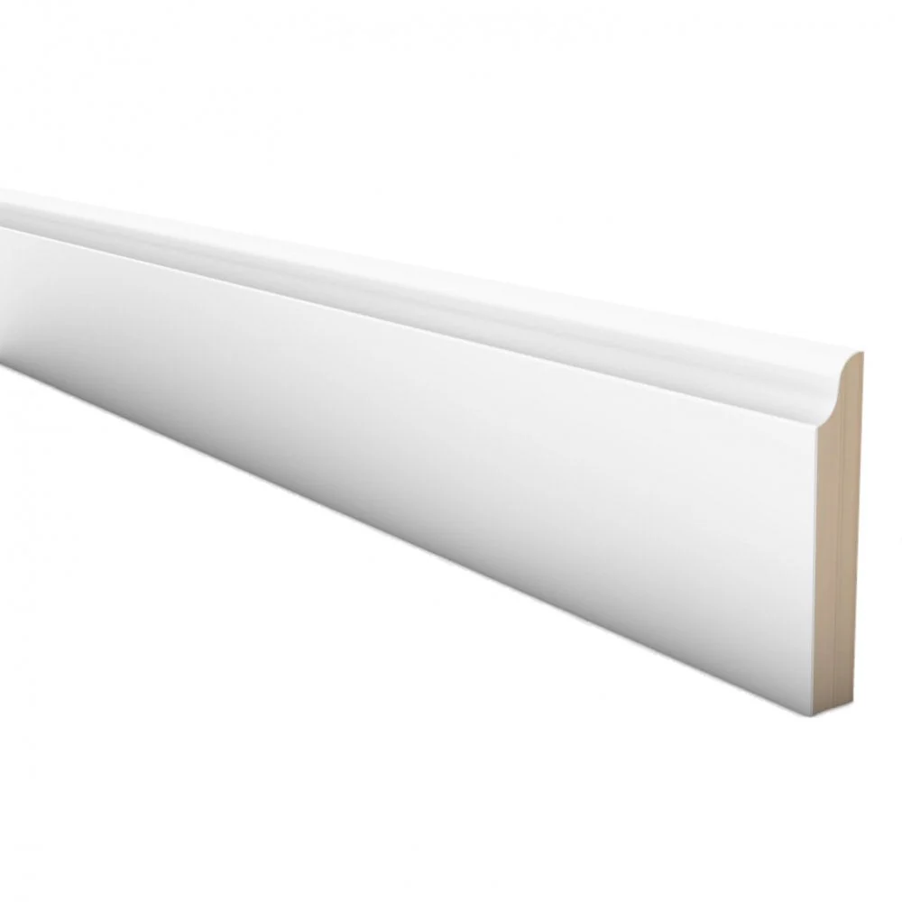 White - 2.4m Painted Decorative Medium Base Moulding