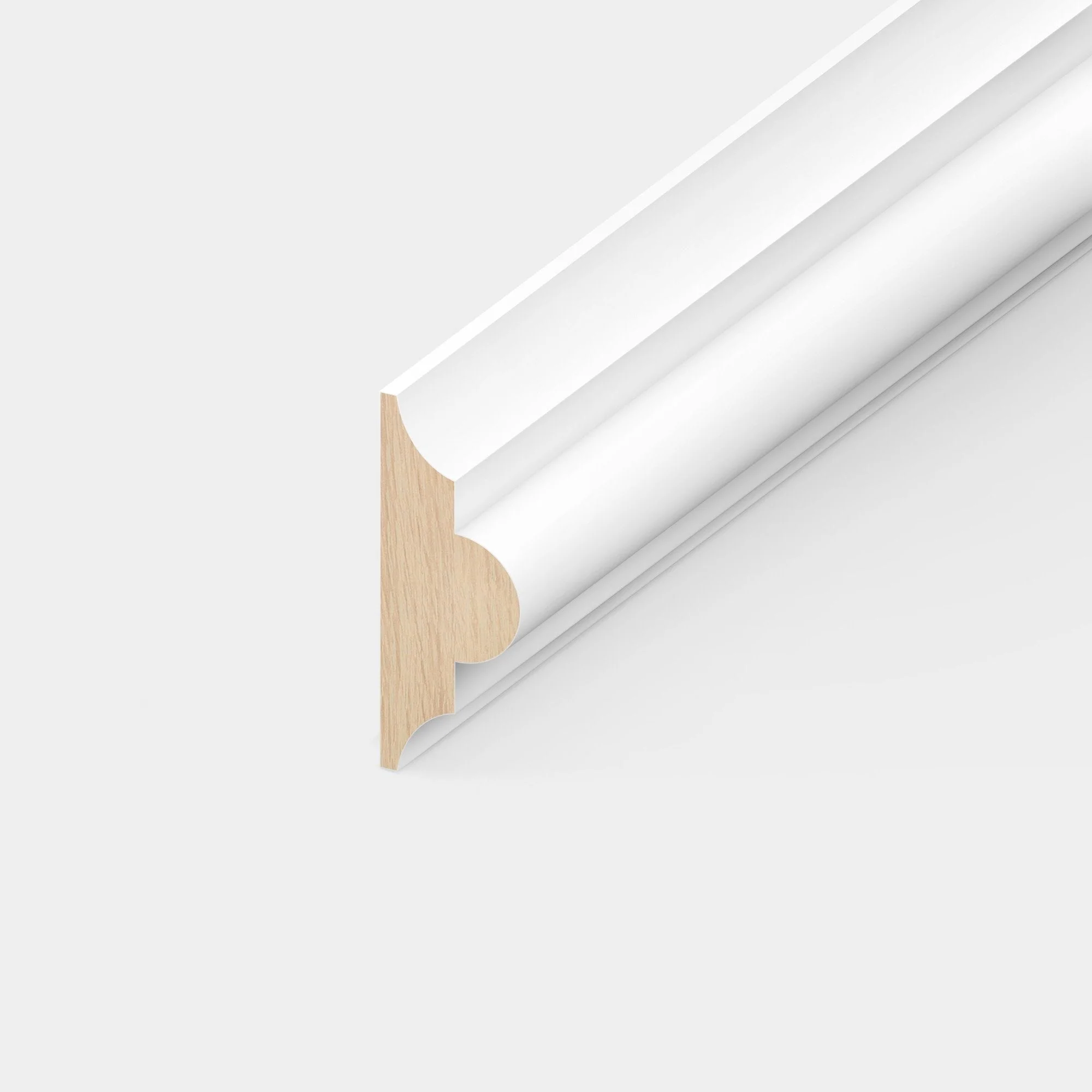 2.4m White Painted Double Astragal Decorative Moulding 12mm x 34mm