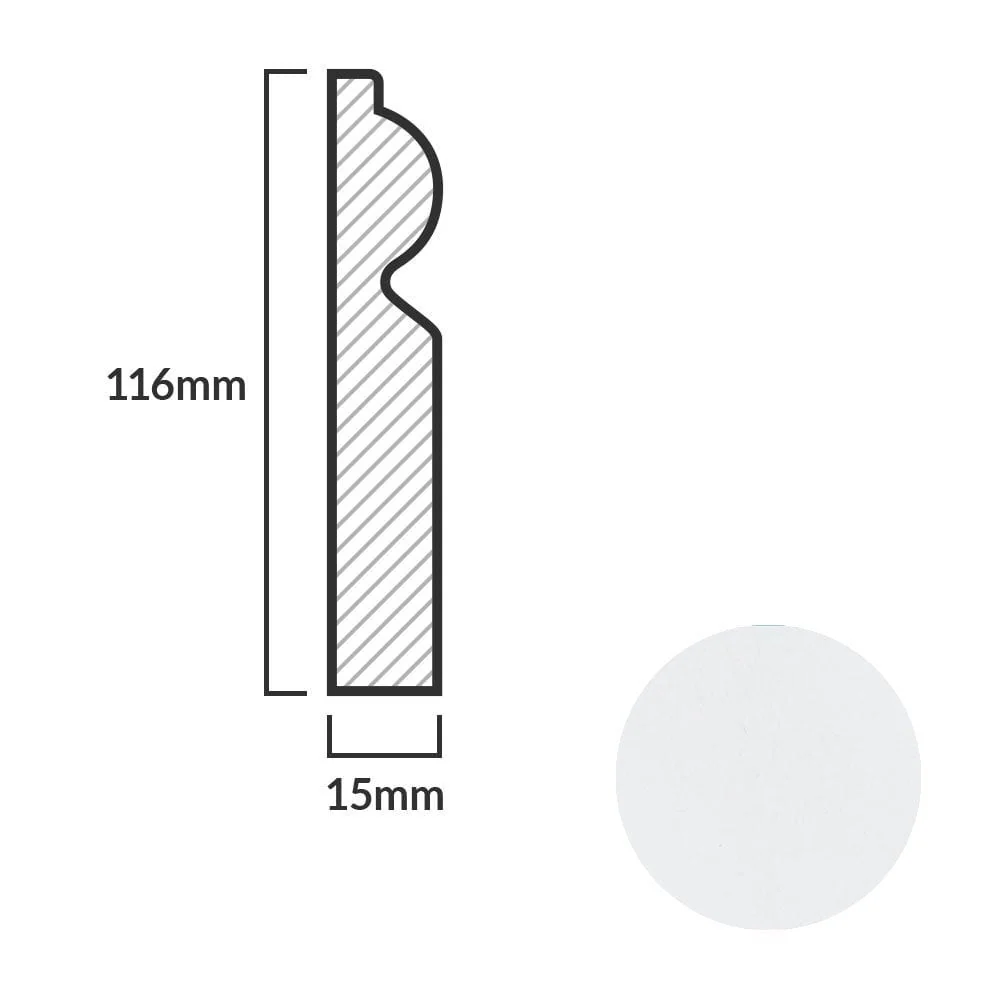White - 2.4m Torus Laminate Skirting Board - Image 7