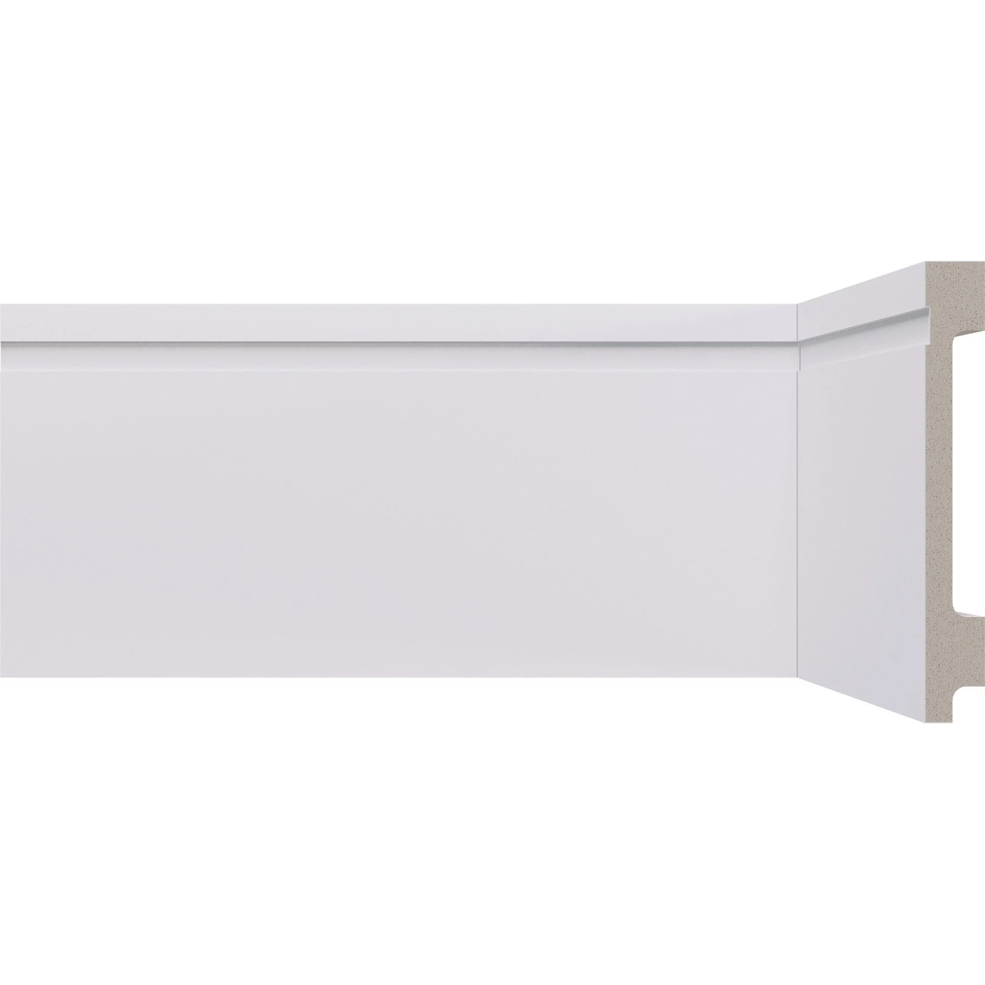 2.4mm White Water-Resistant Contemporary Skirting Board 13mm x 100mm