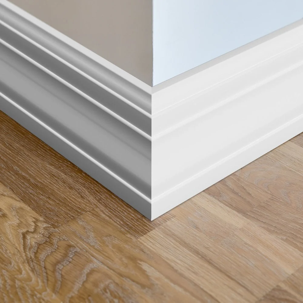2.4m White Painted Decorative Skirting Board 17m x 63mm - Image 2