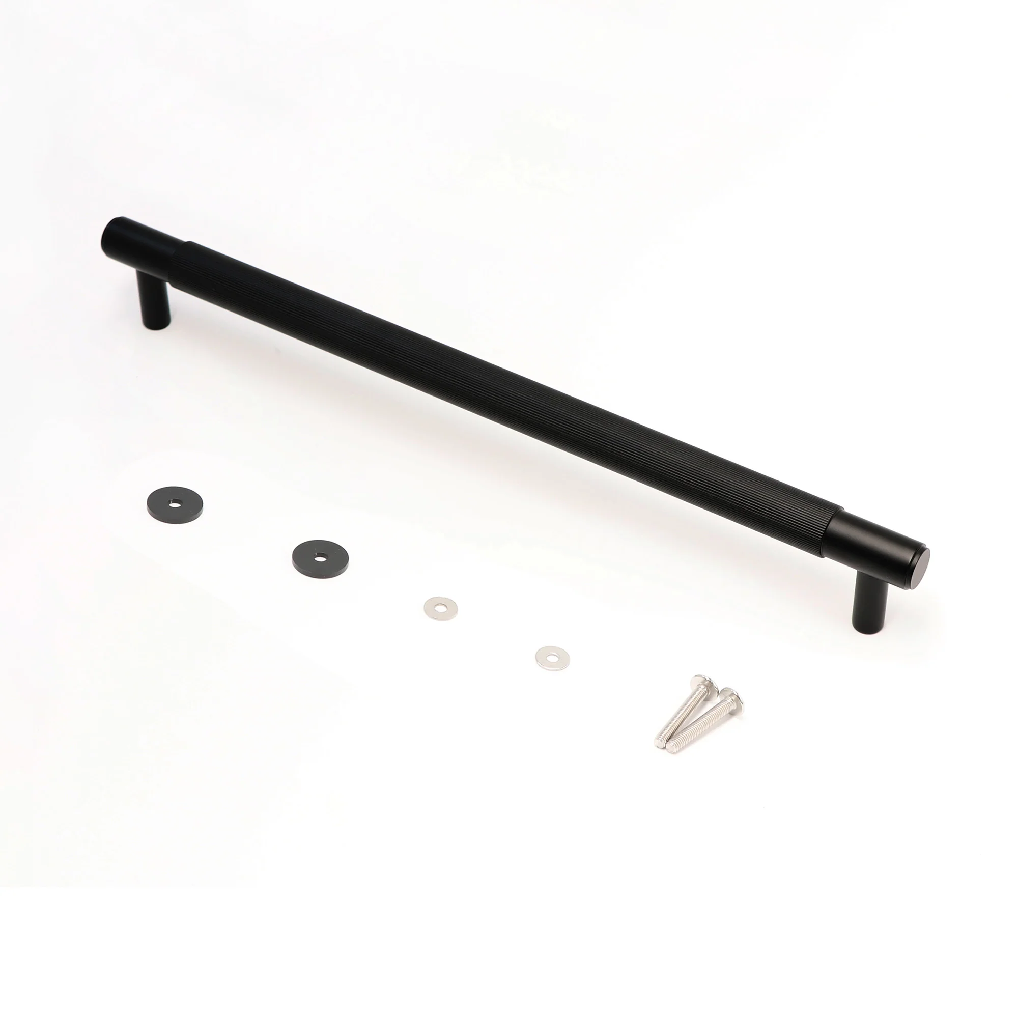 Fluted Large Round T-Bar Pull Handle - Matt Black - Image 4