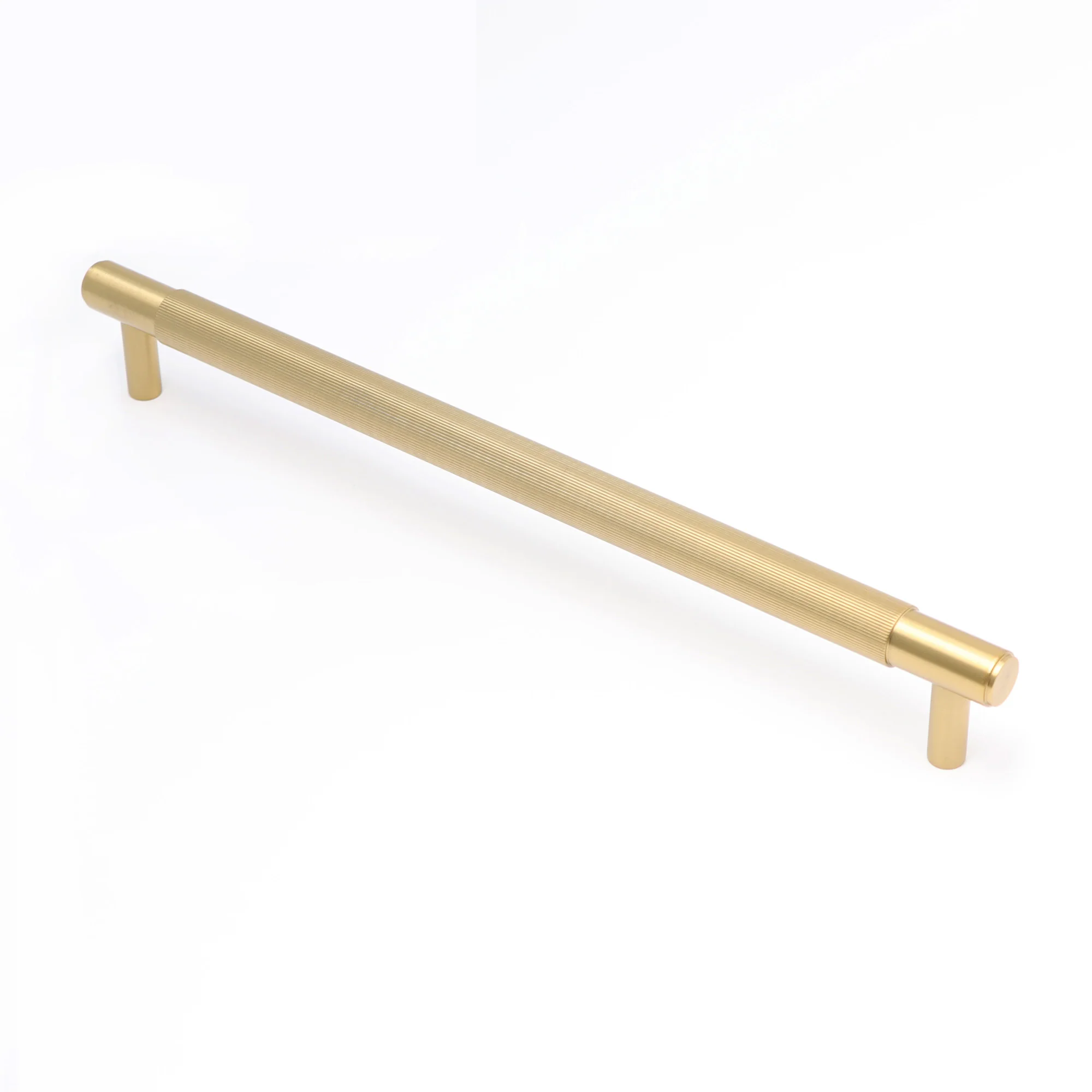 Fluted Large Round T-Bar Pull Handle - Satin Gold - Image 3