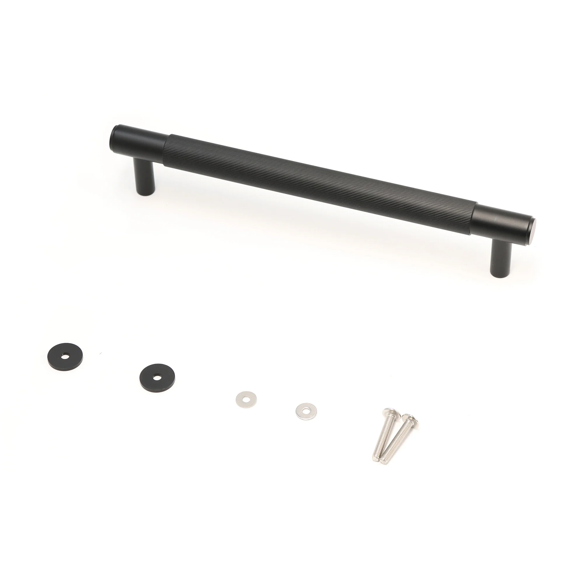 Fluted Medium Round T-Bar Pull Handle - Matt Black - Image 4