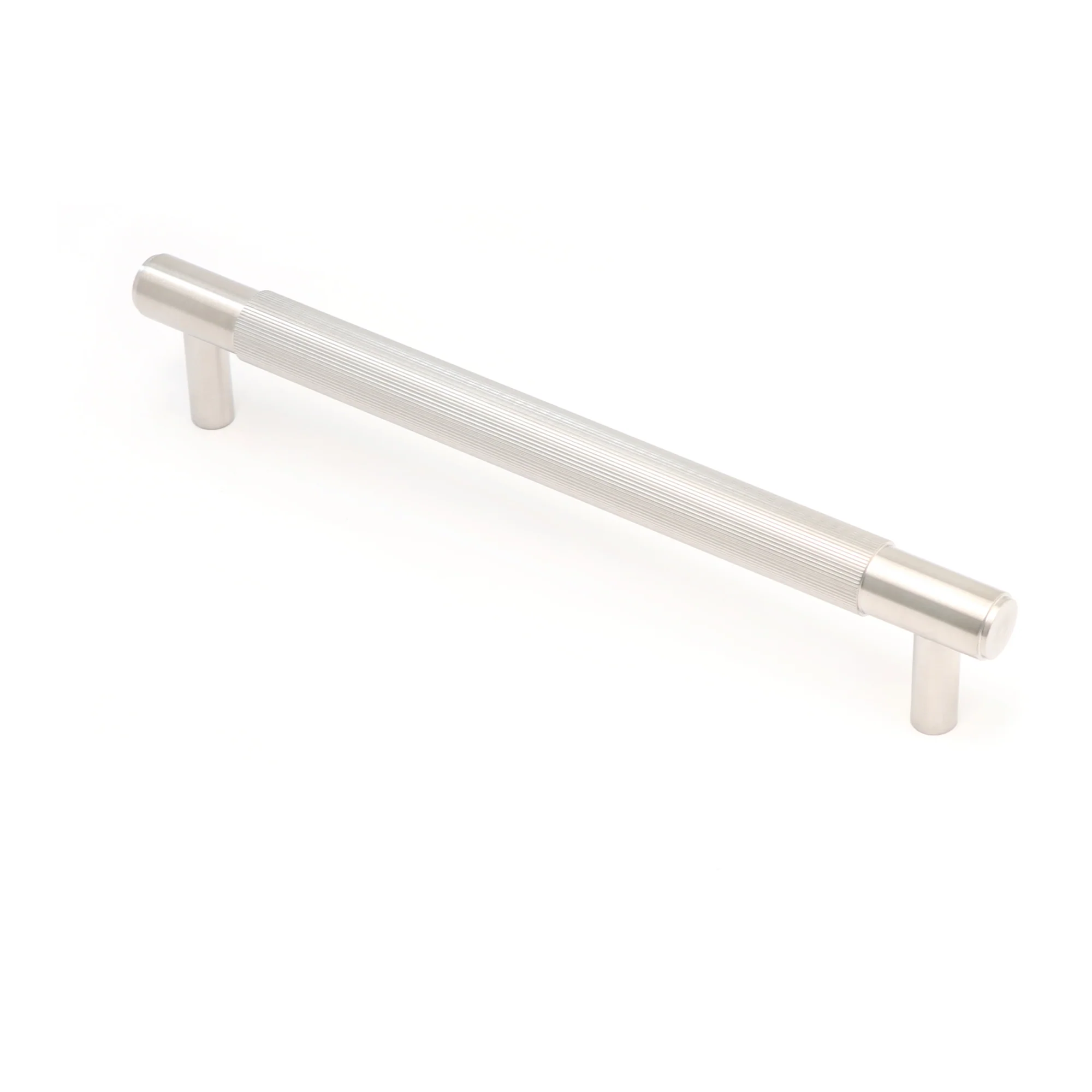Fluted Medium Round T-Bar Pull Handle - Satin Stainless Steel - Image 3