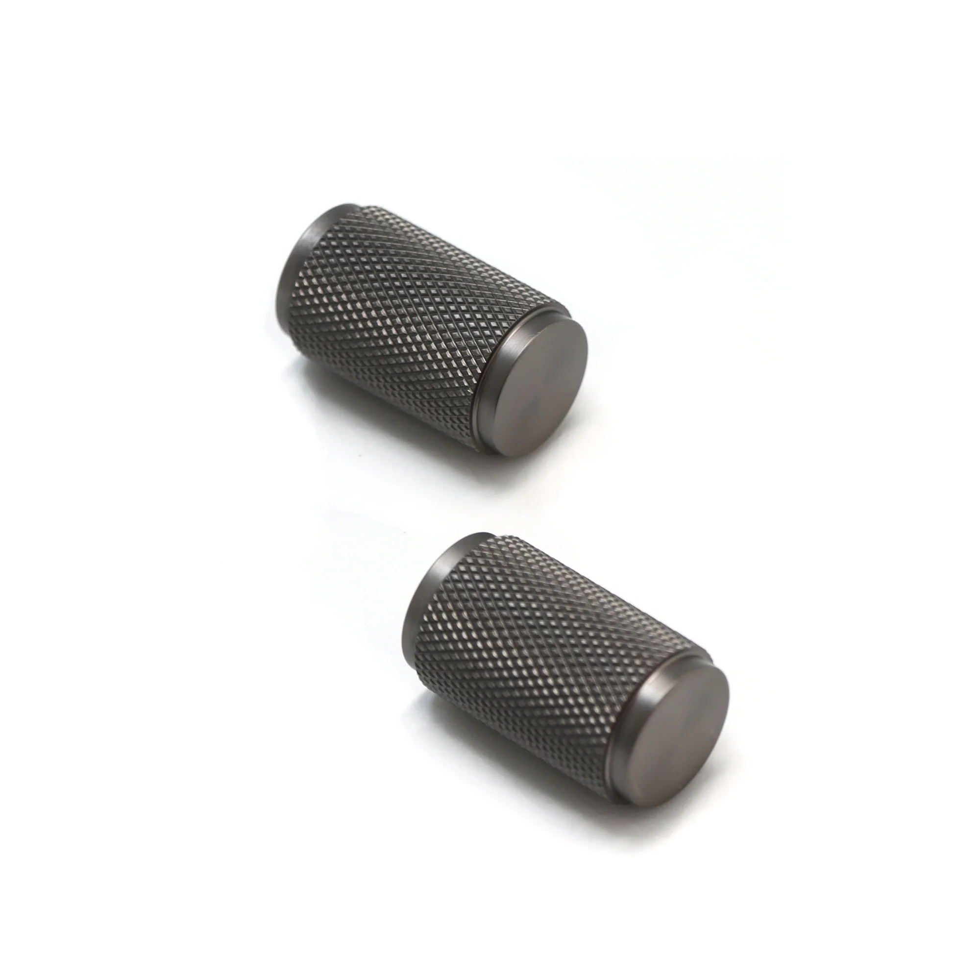 Knurled Large Round Cabinet Door Knob - Gun Metal - Image 4