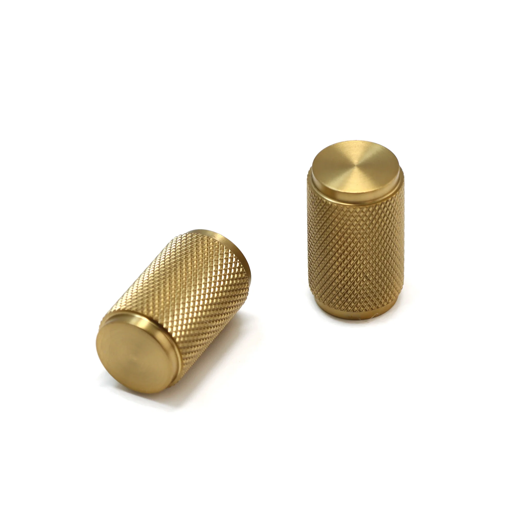 Knurled Large Round Cabinet Door Knob - Satin Gold - Image 3