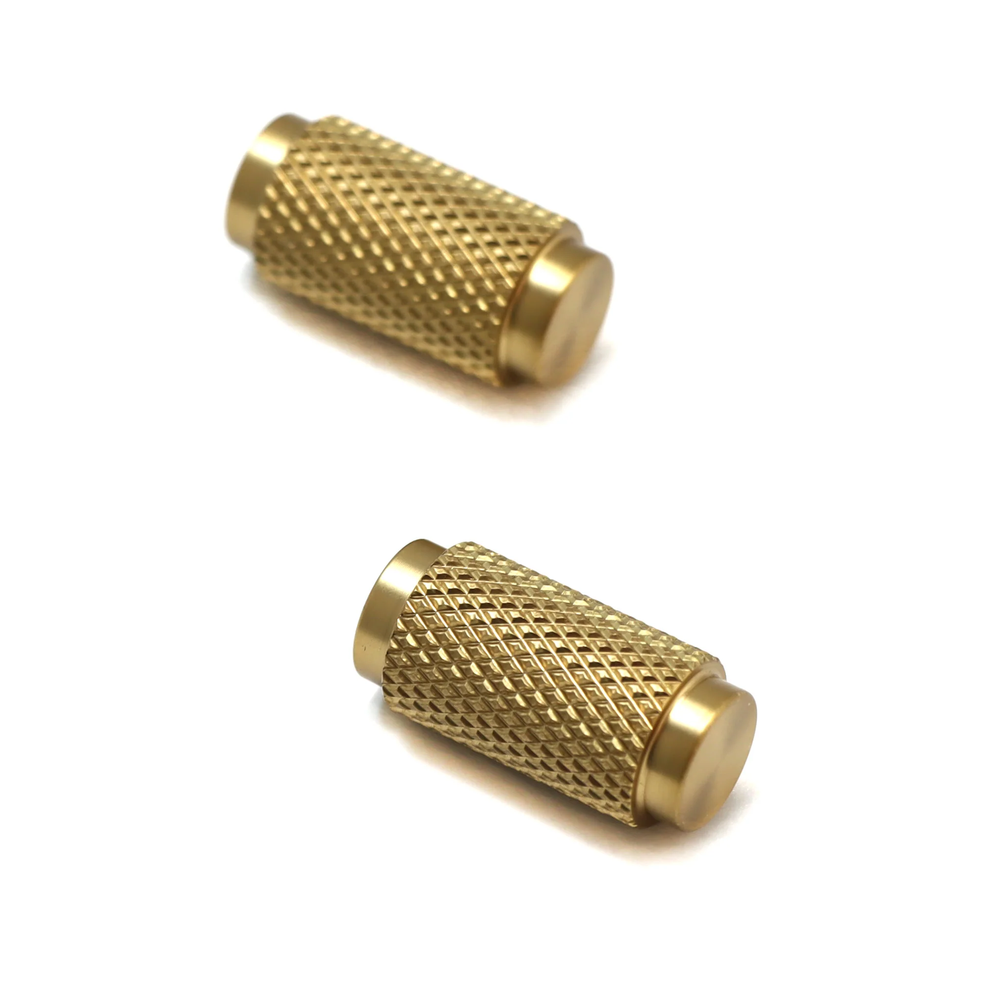 Knurled Small Round Cabinet Door Knob - Satin Gold - Image 3