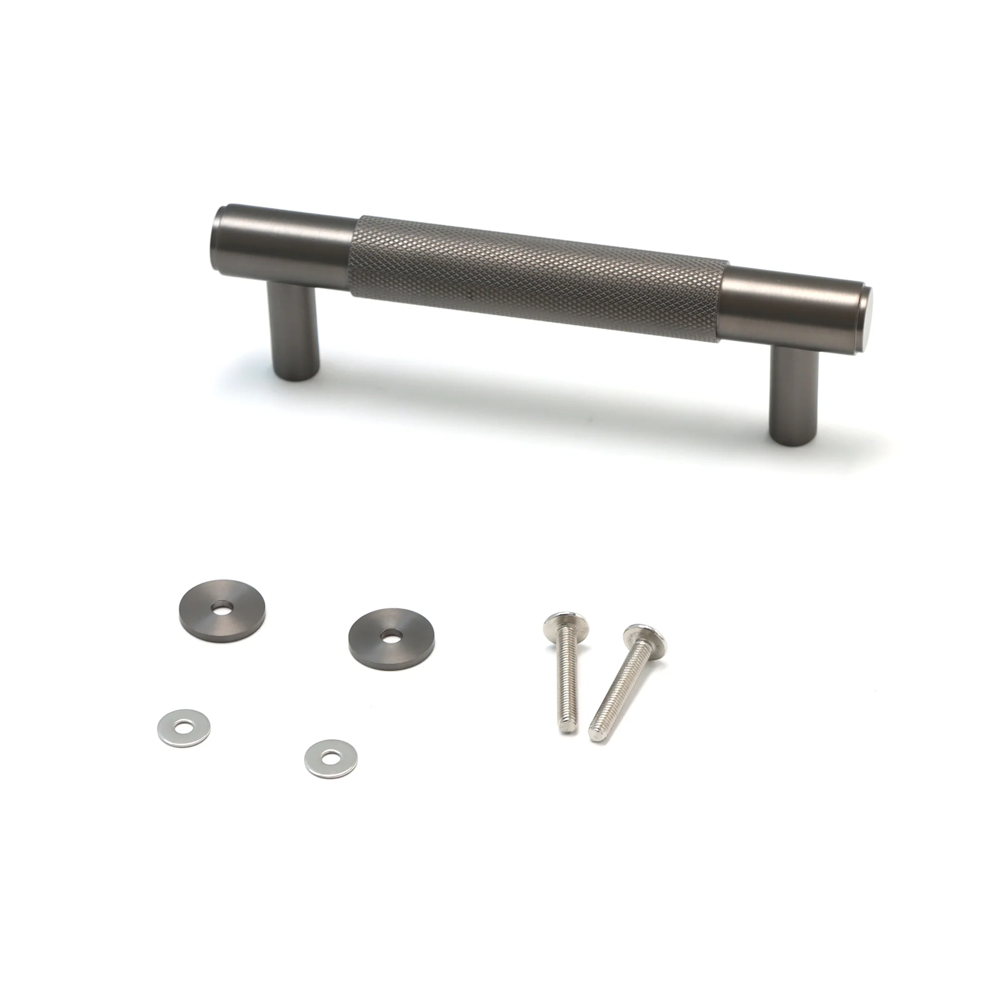 Knurled Small Round T-Bar Pull Handle - Gun Metal - Image 5
