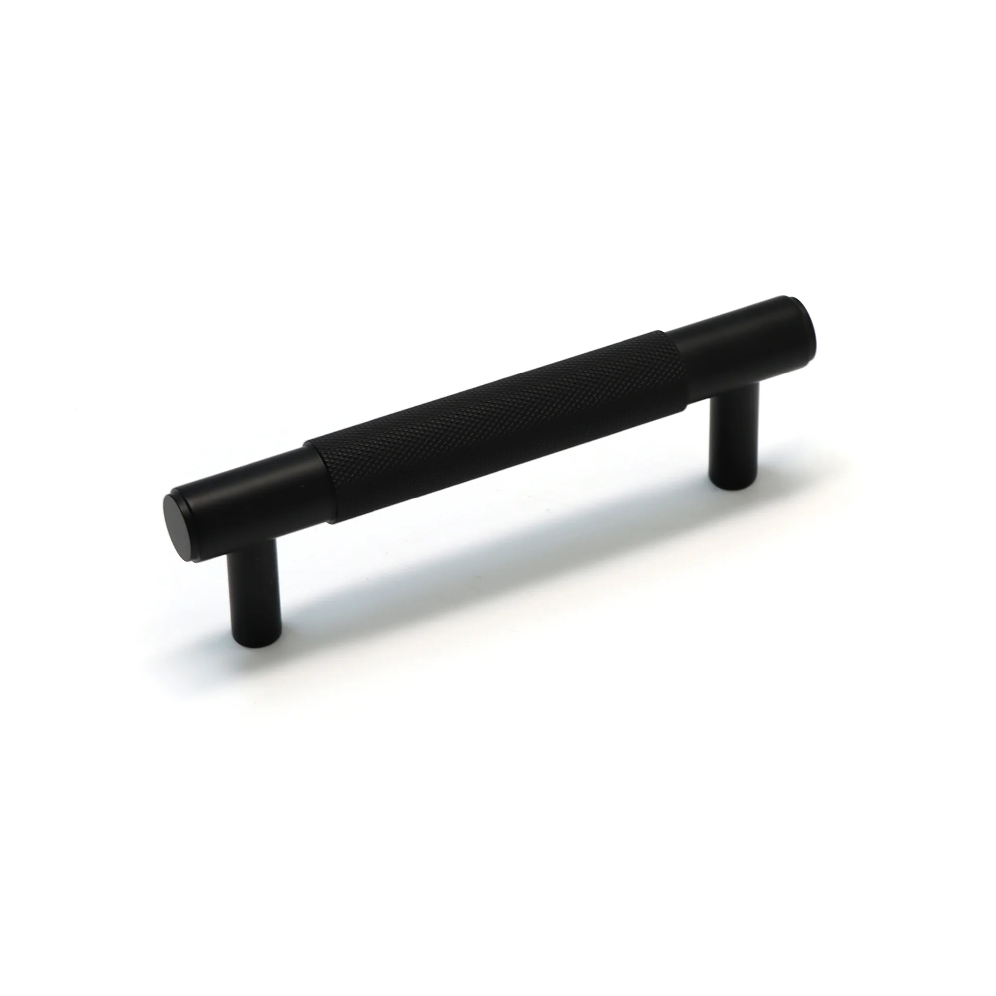 Knurled Small Round T-Bar Pull Handle - Matt Black - Image 3