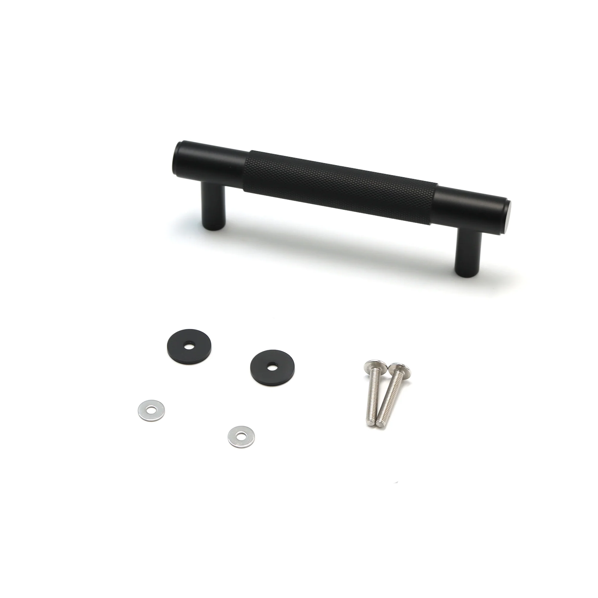 Knurled Small Round T-Bar Pull Handle - Matt Black - Image 5