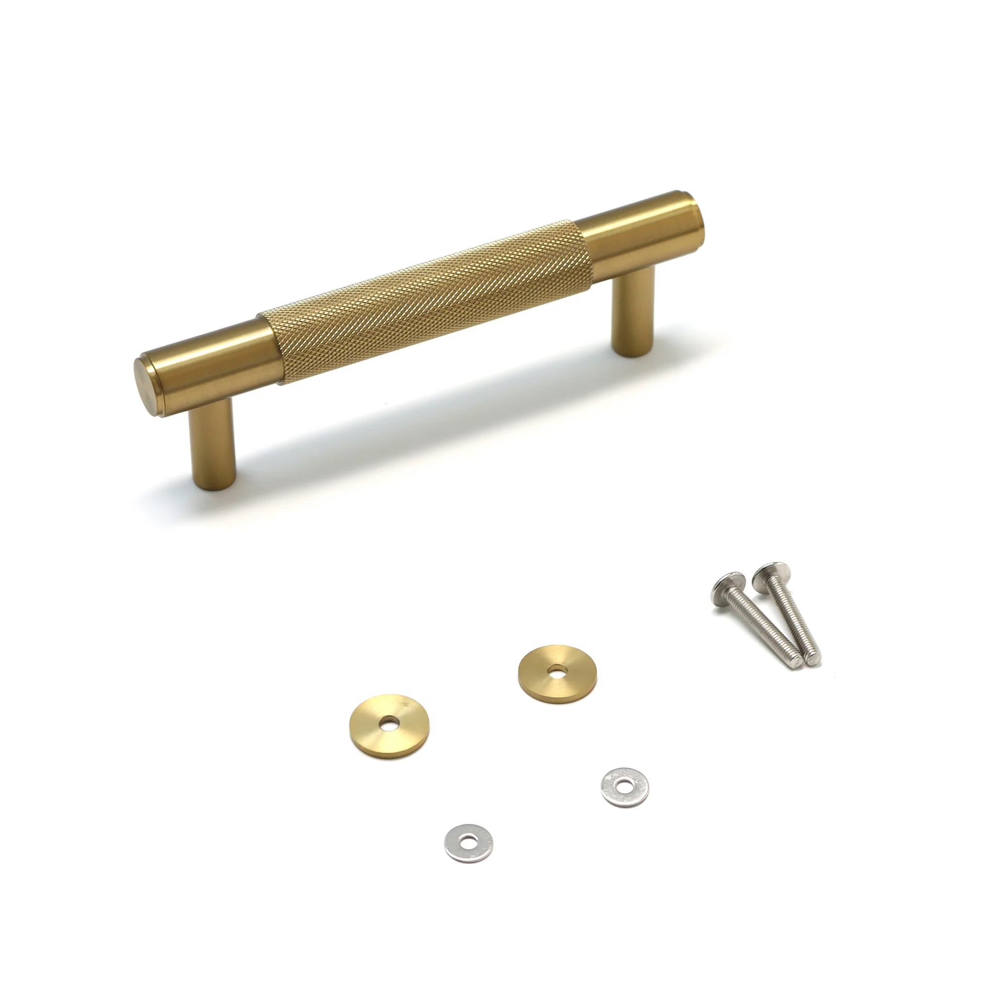 Knurled Small Round T-Bar Pull Handle - Satin Gold - Image 4