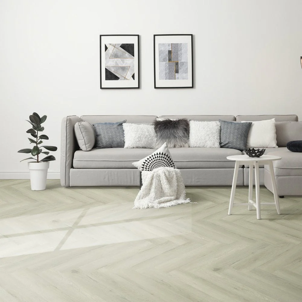 Parksville Oak - Luxe Vision Herringbone 5mm Embossed Purecoat Rigid Core Vinyl Flooring