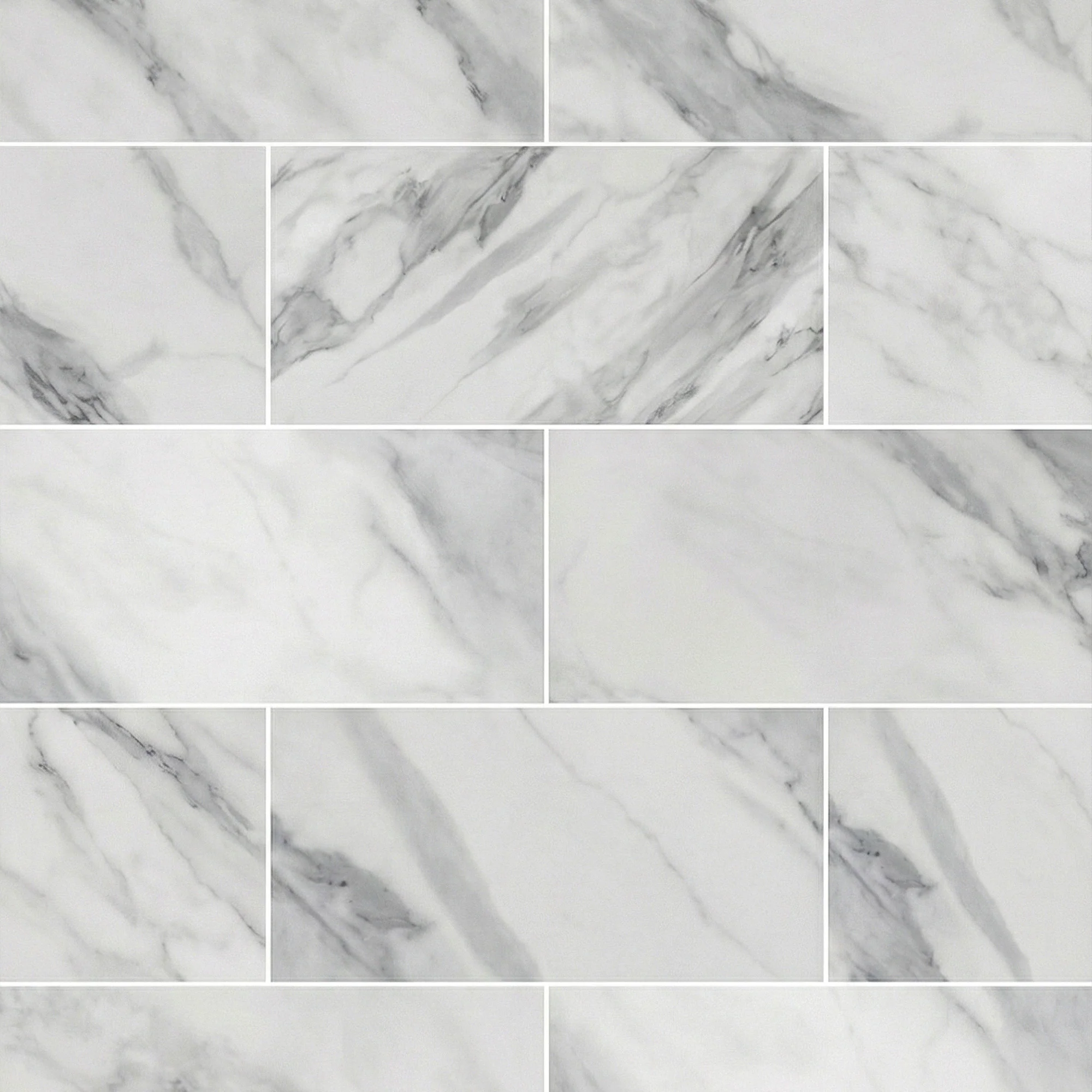 White Gloss Marble - Luxe Vision Pre-Grouted 5.5mm Stone Embossed UV Coated Rigid Core Vinyl Flooring (123035) - Image 2