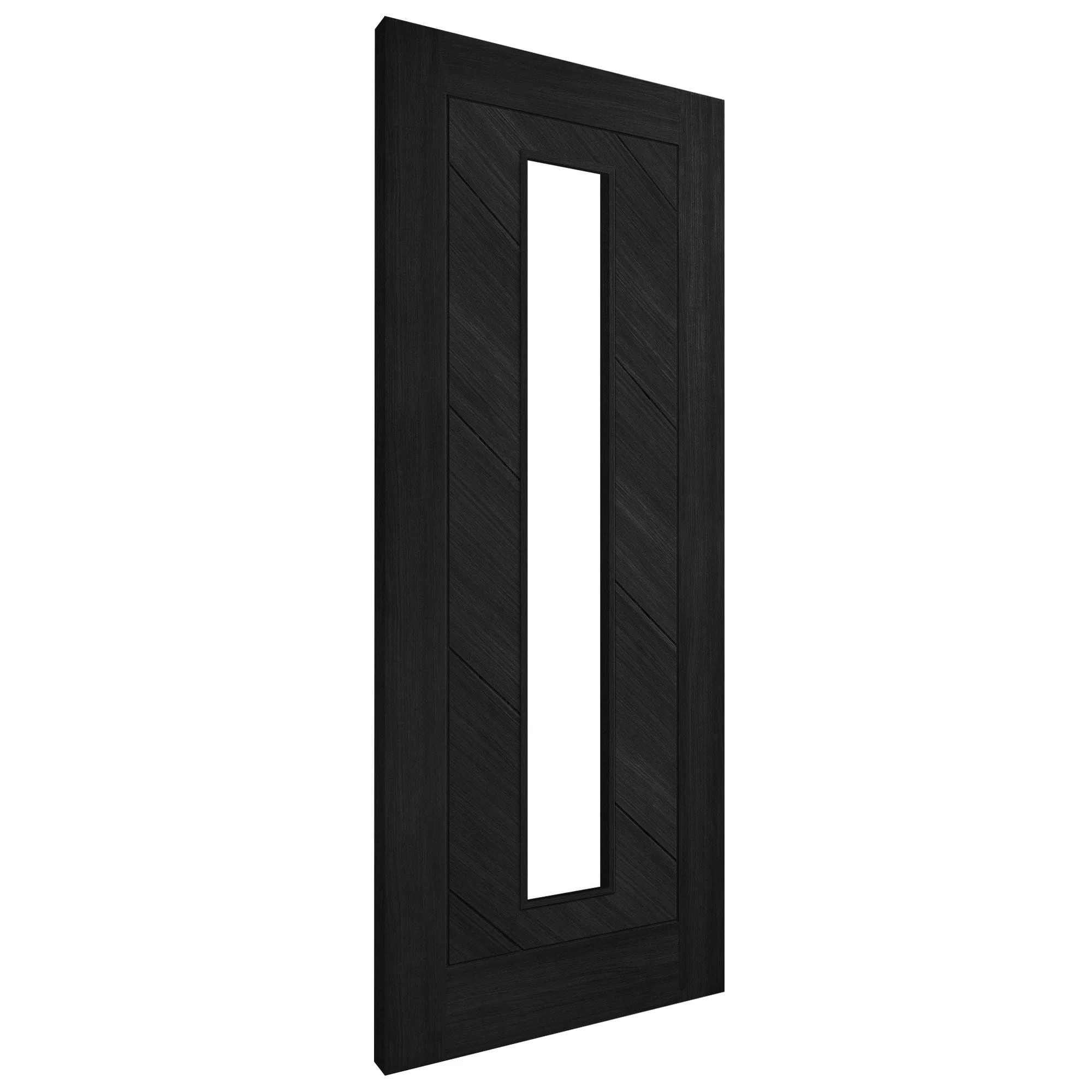 Black Internal Fully Finished Endure Laminate Stockholm Clear Glass Door - Image 2