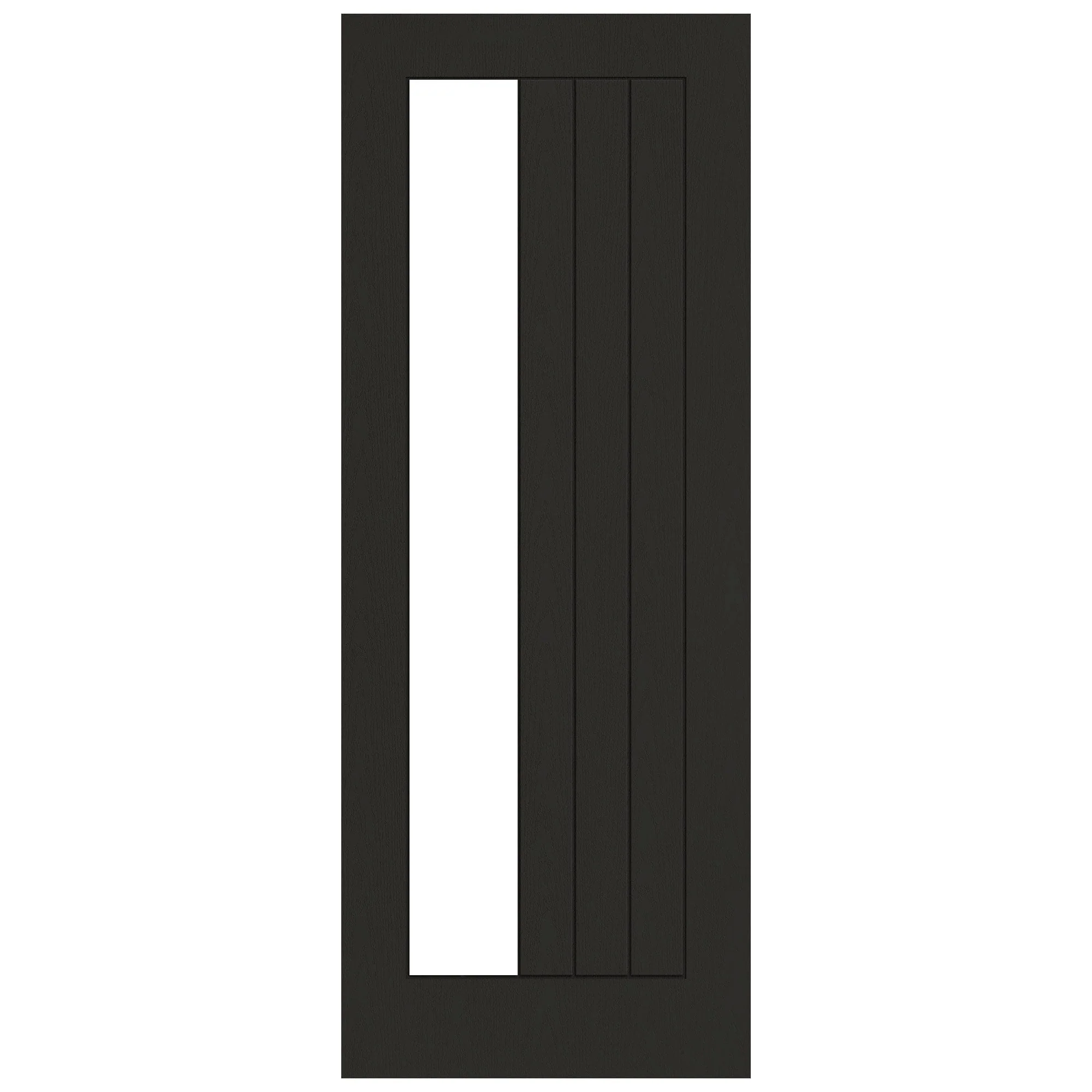 Black Internal Fully Finished Oak Farley 1 Light Offset Clear Glass Door - Image 3