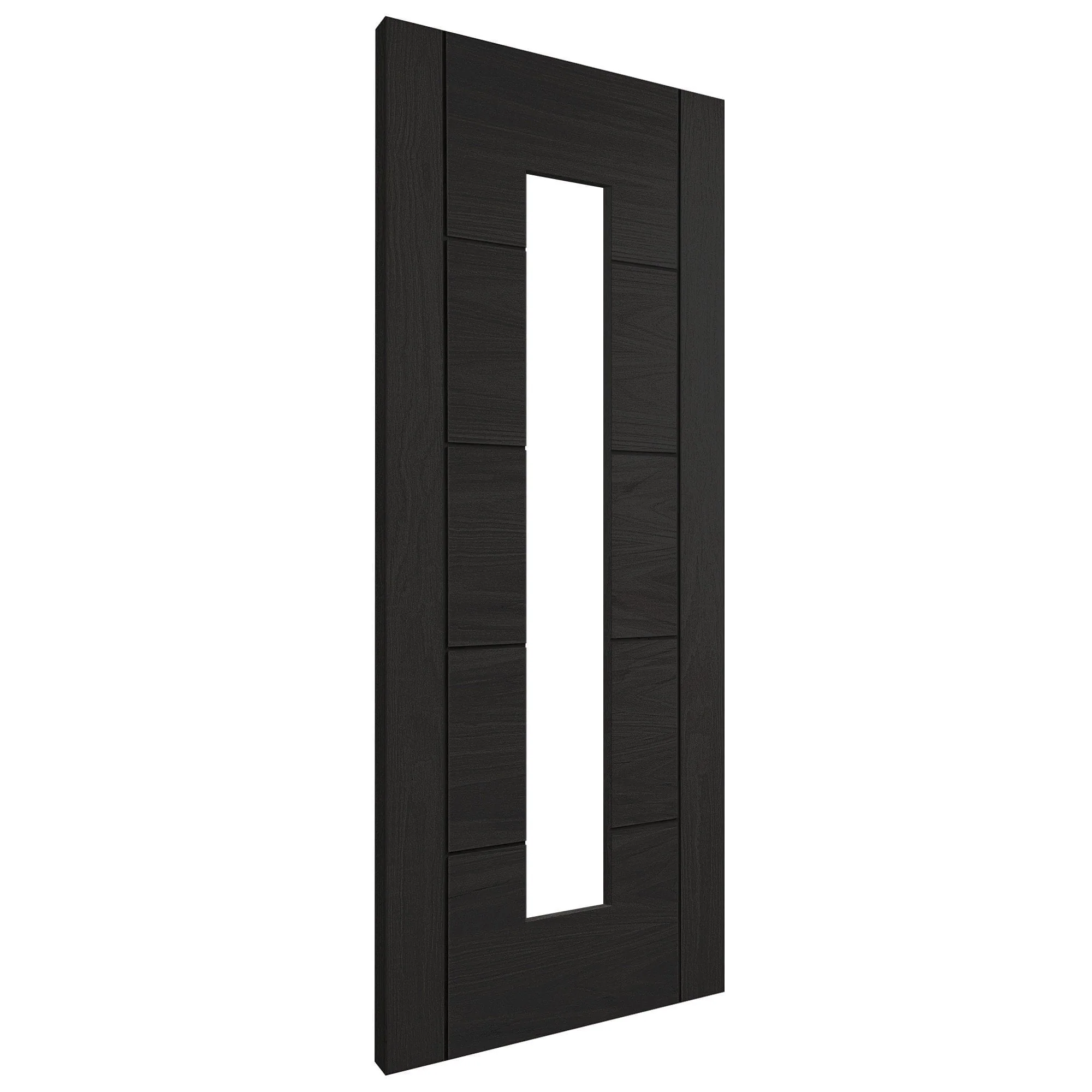 Black Internal Fully Finished Oak Parma 1 Light Clear Glass Made-to-Measure Door - Image 2