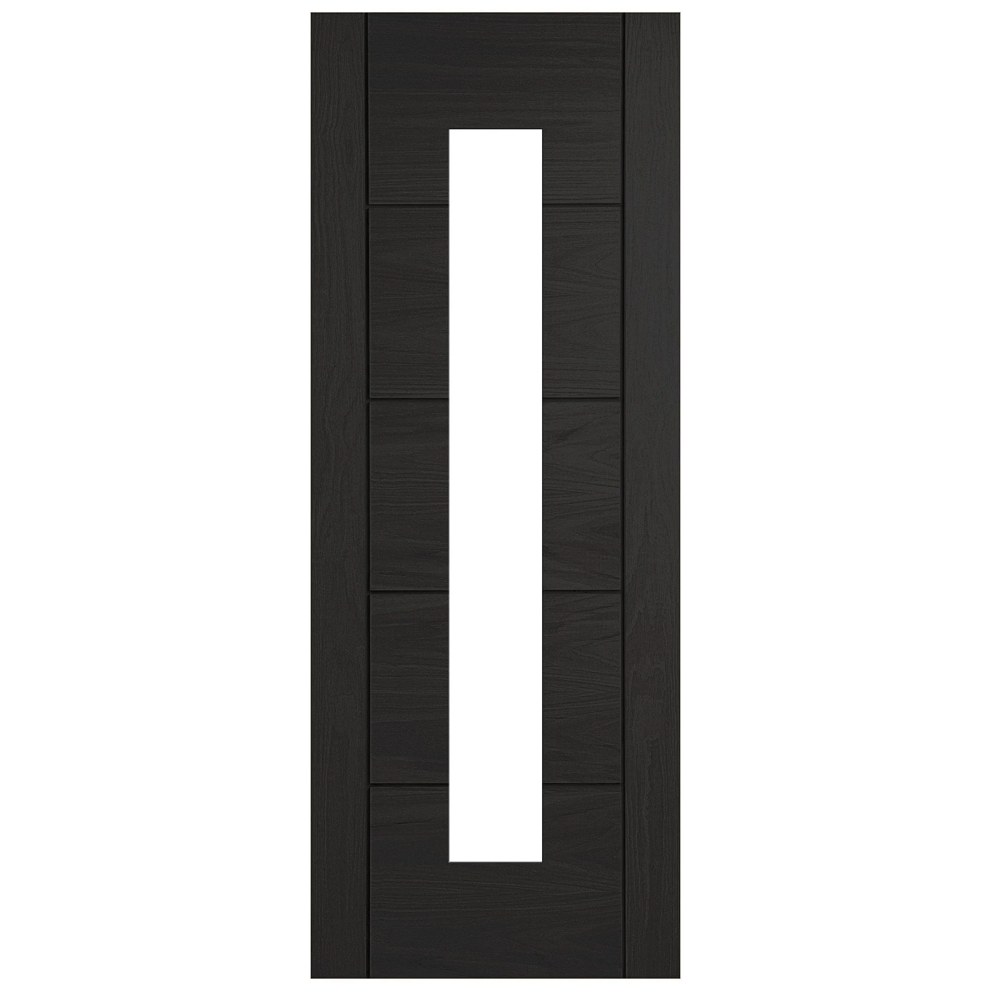 Black Internal Fully Finished Oak Parma 1 Light Clear Glass Made-to-Measure Door - Image 3