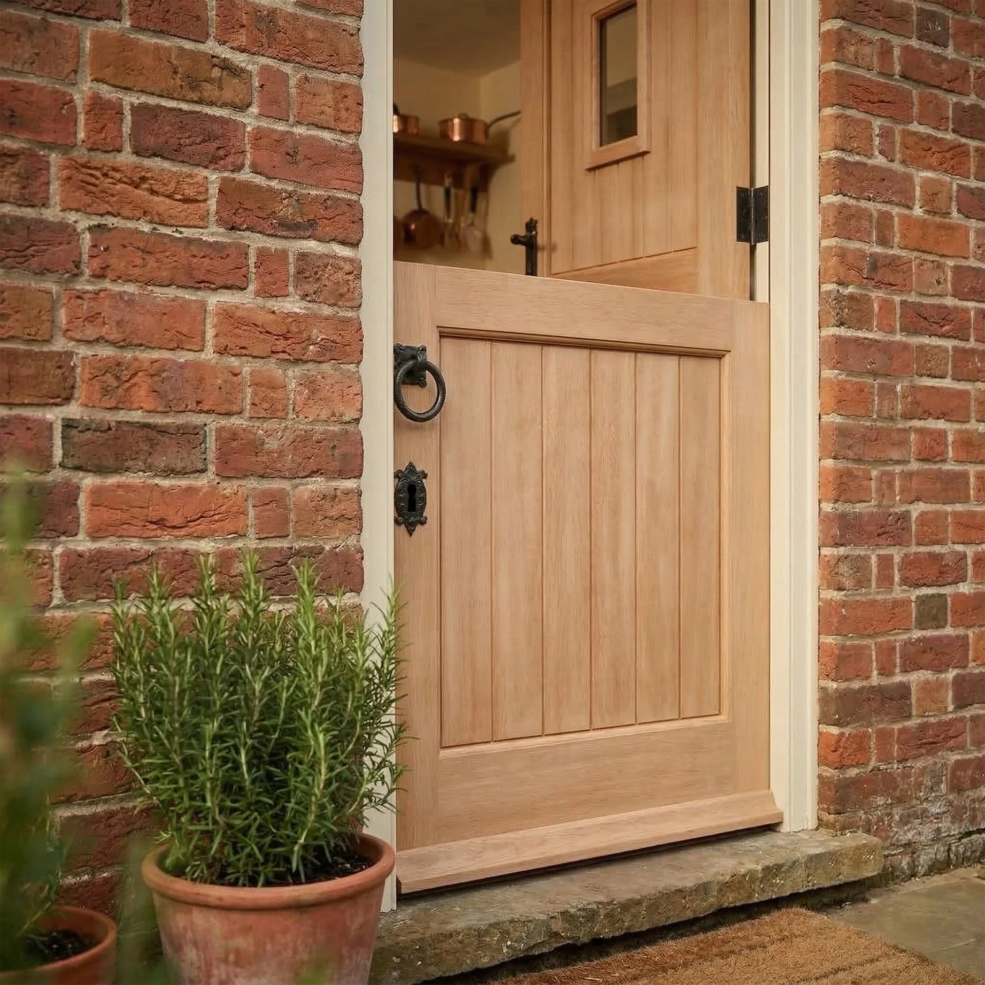 Hardwood External Unfinished 1 Light Clear Glass Stable Door (EXTHWSTBCG) - Image 3