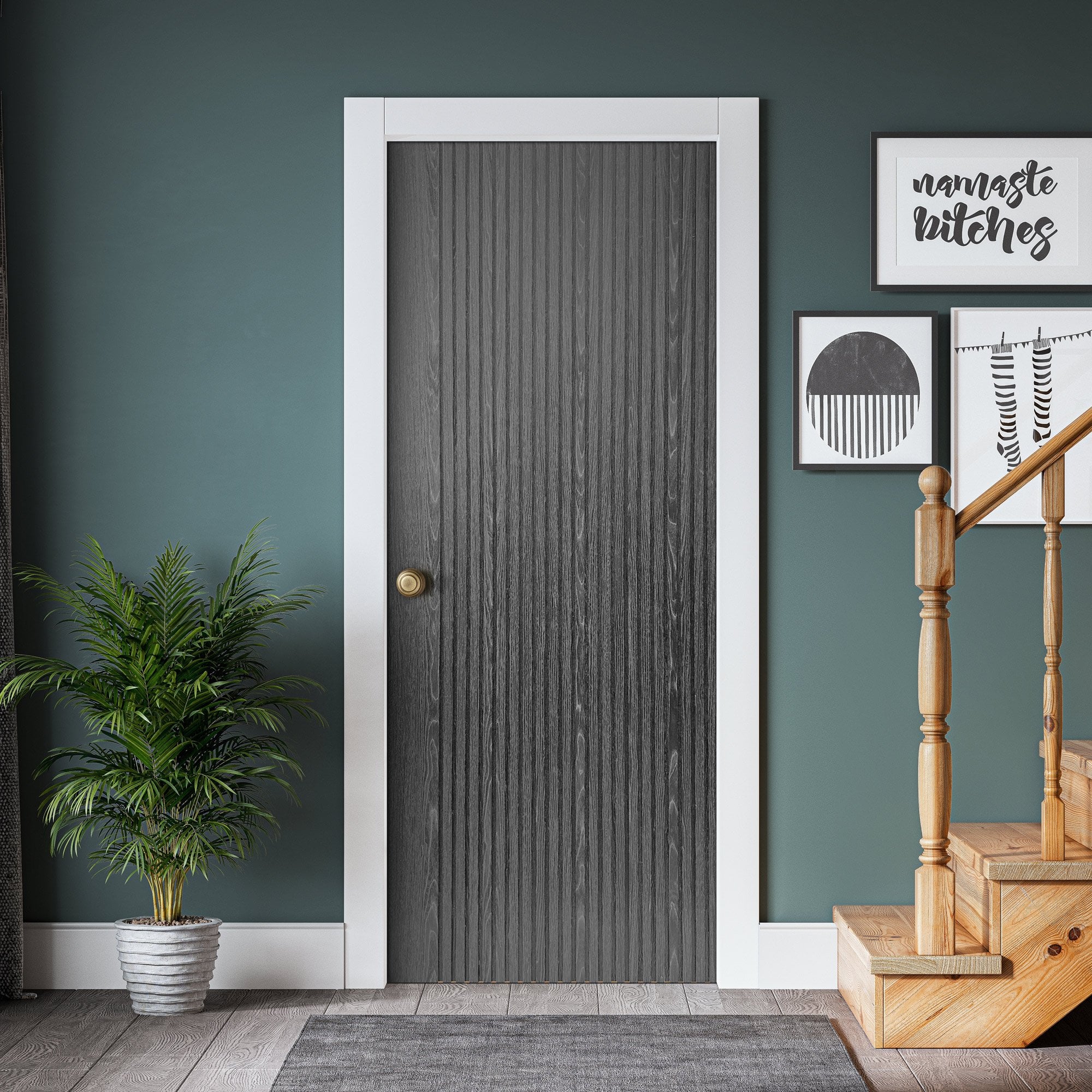 Internal Fully Finished Grey Miami Door - Image 5
