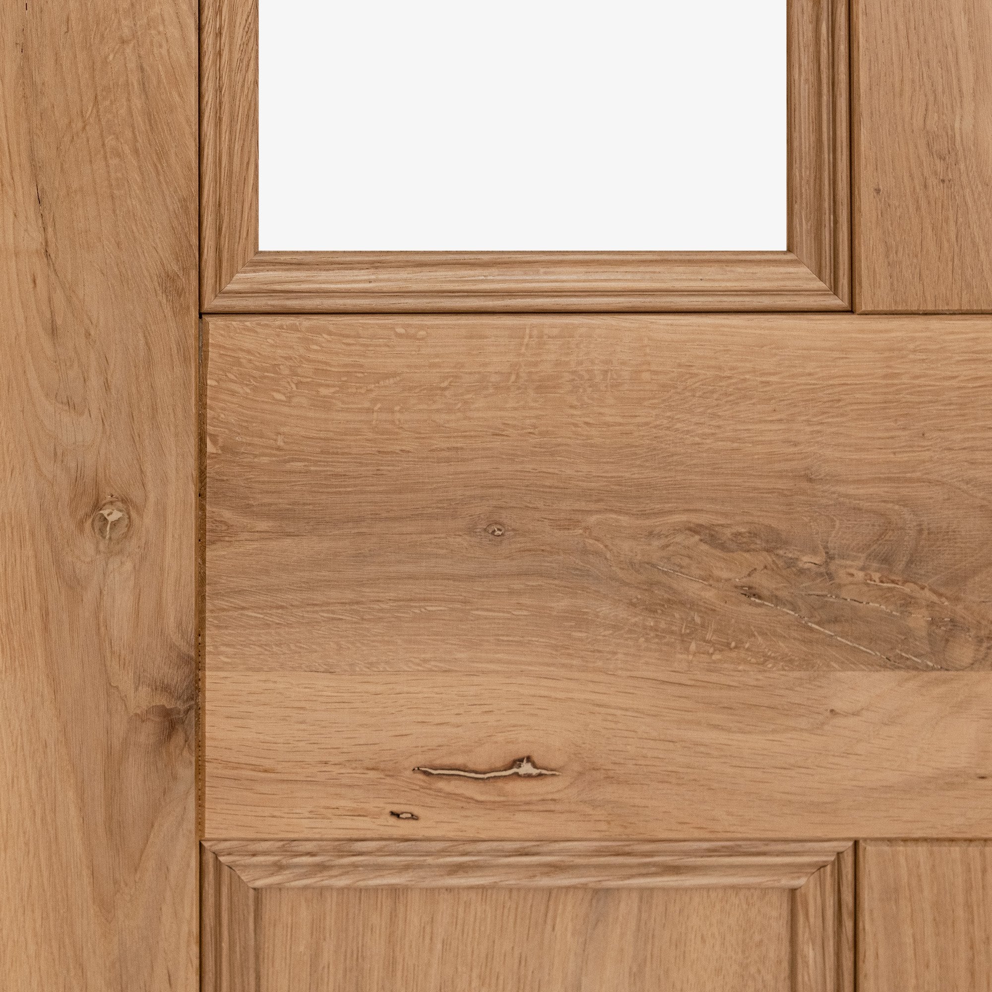 Internal Fully Finished Rustic Oak Victorian 2 Light Clear Glazed Door - Image 6