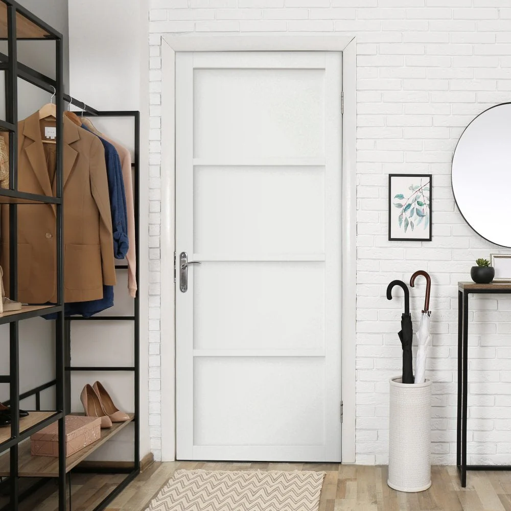 Internal Primed Studio Industrial 4 Panel Door