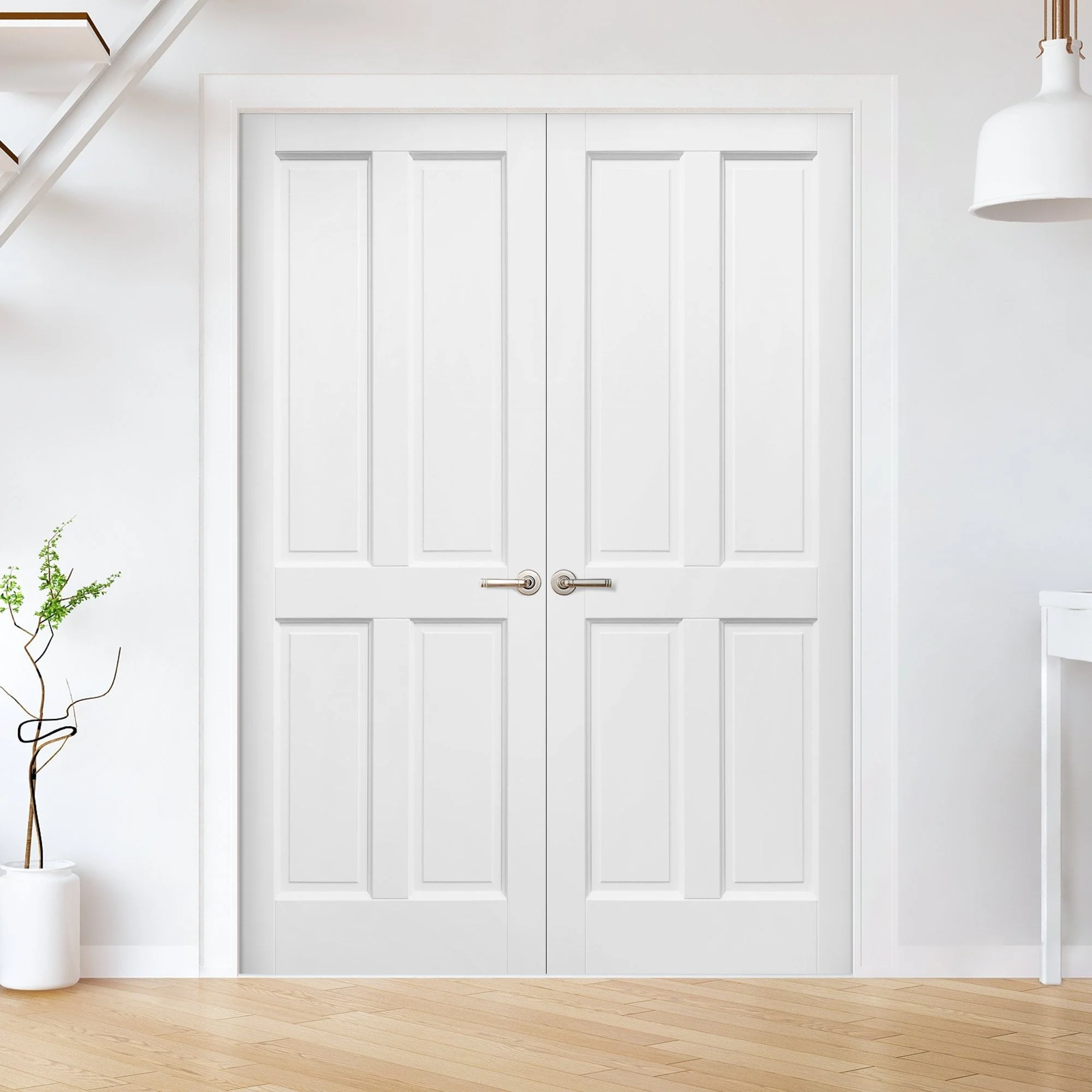 Internal White Primed Berkeley 4 Panel Pair Door (121405)