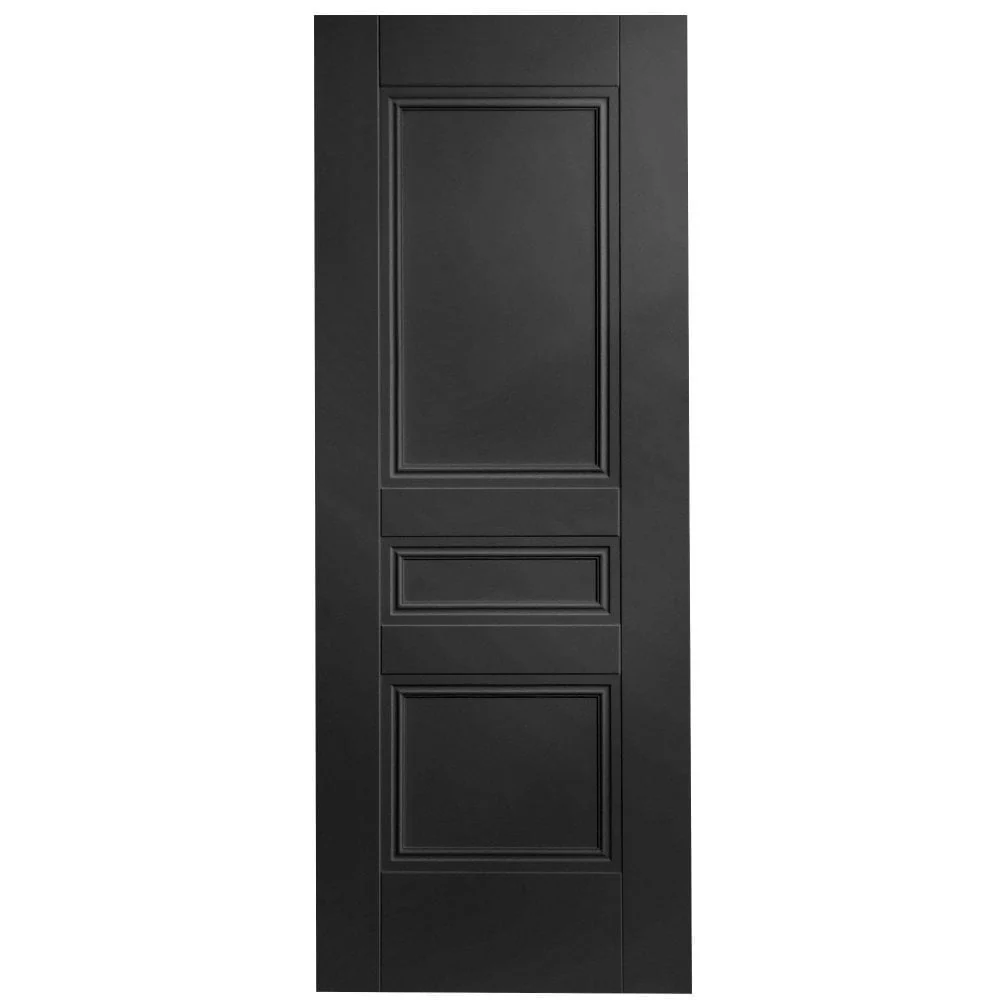 Jet Black Internal Fully Finished 3 Panel Elegance Henley Door - Image 3