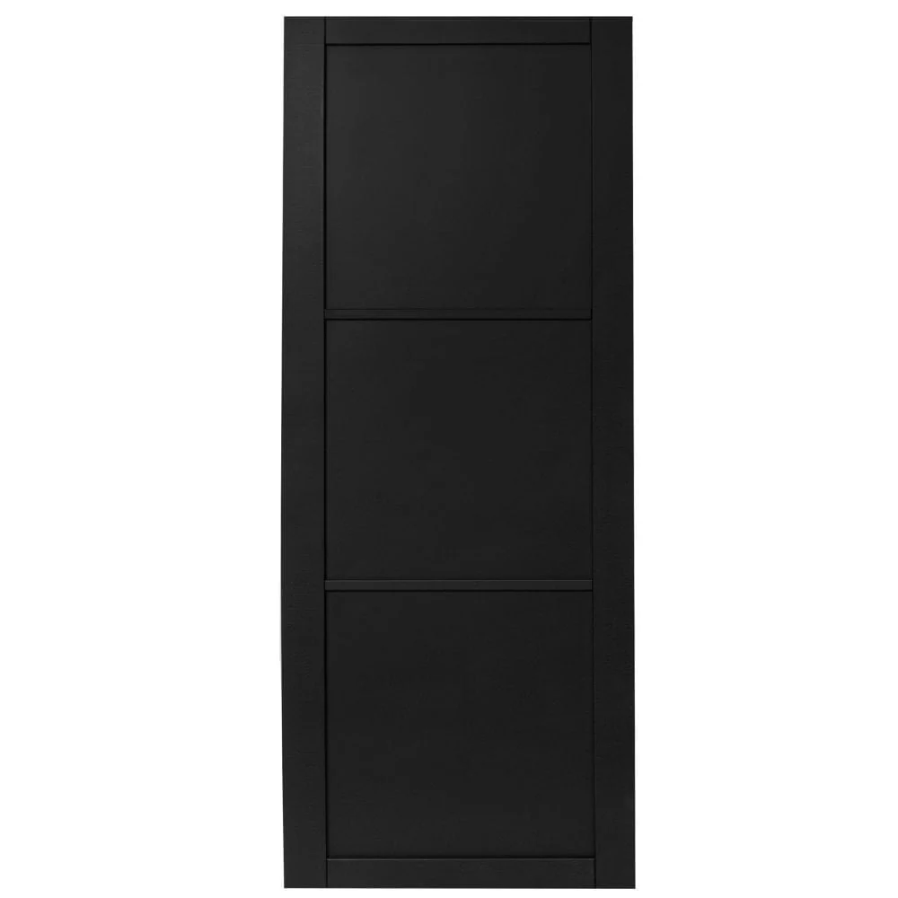 Jet Black Internal Fully Finished 3 Panel Industrial Studio Door - Image 3