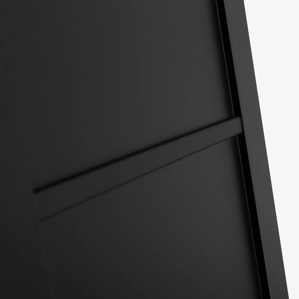 Jet Black Internal Fully Finished 3 Panel Industrial Studio Door - Image 5