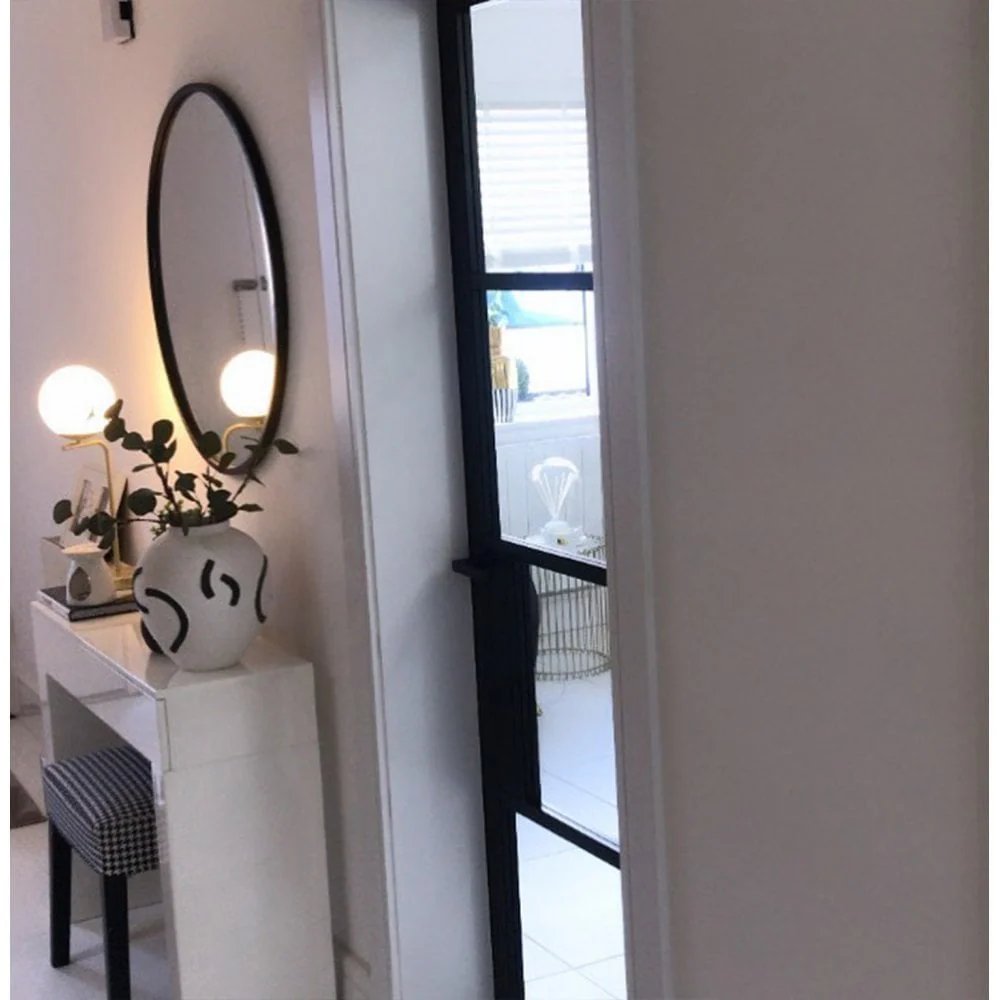 Jet Black Internal Fully Finished 4 Light Clear Glass Industrial Studio Door - Image 6