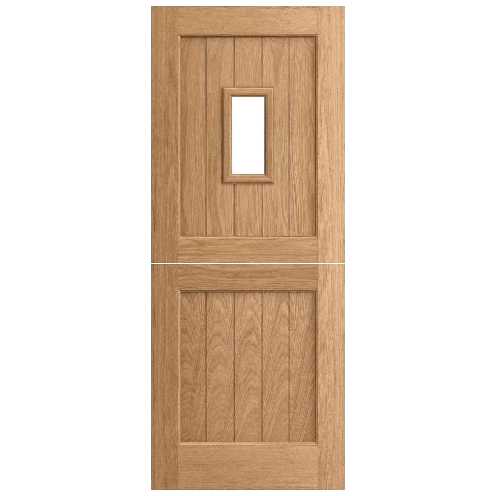 Oak External Unfinished 1 Light Clear Double Glazed Stable Door (EXTOAKSTBCG) - Image 4