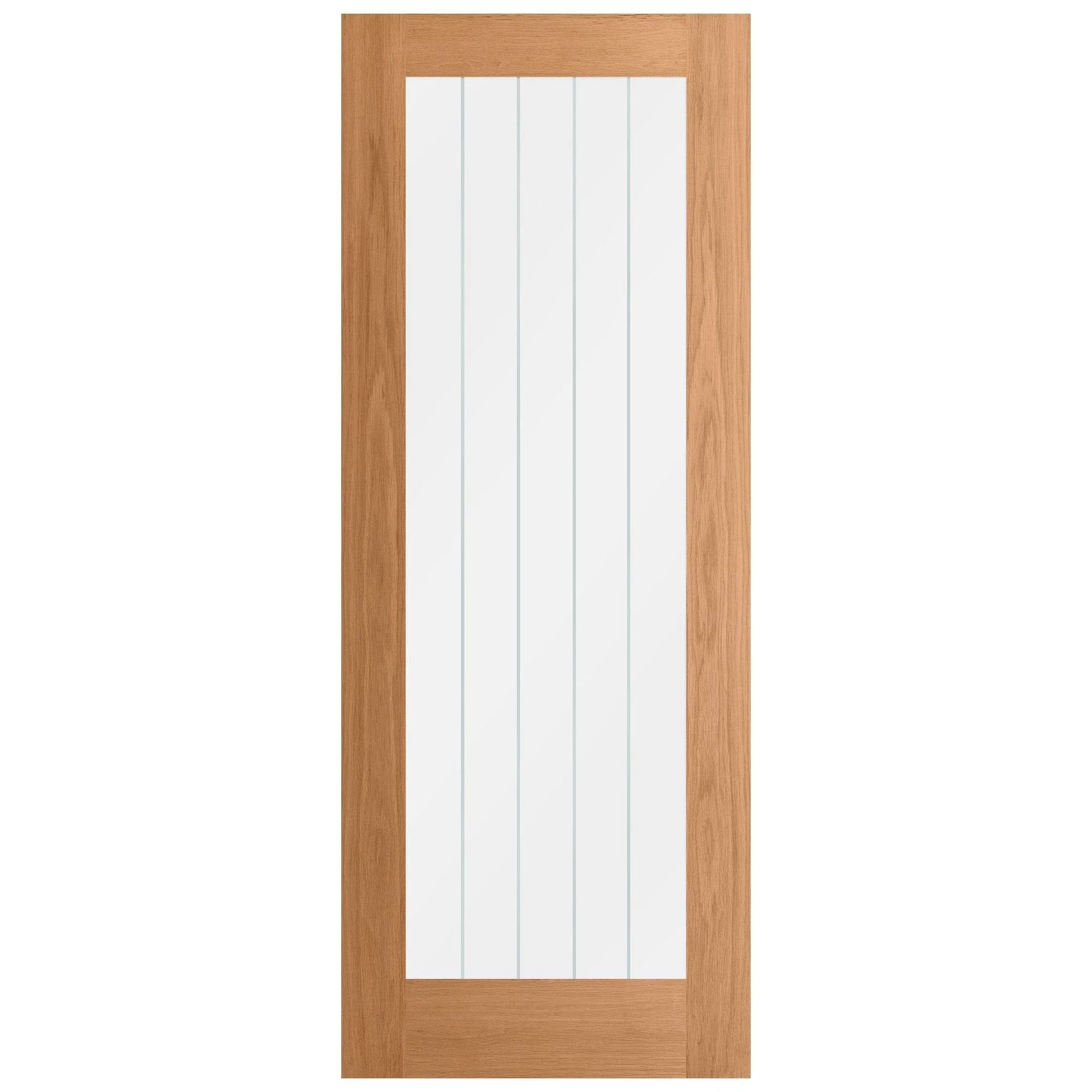 Oak Internal Fully Finished Farley 1 Light Obscure Lined Clear Glass Made-to-Measure Door - Image 3