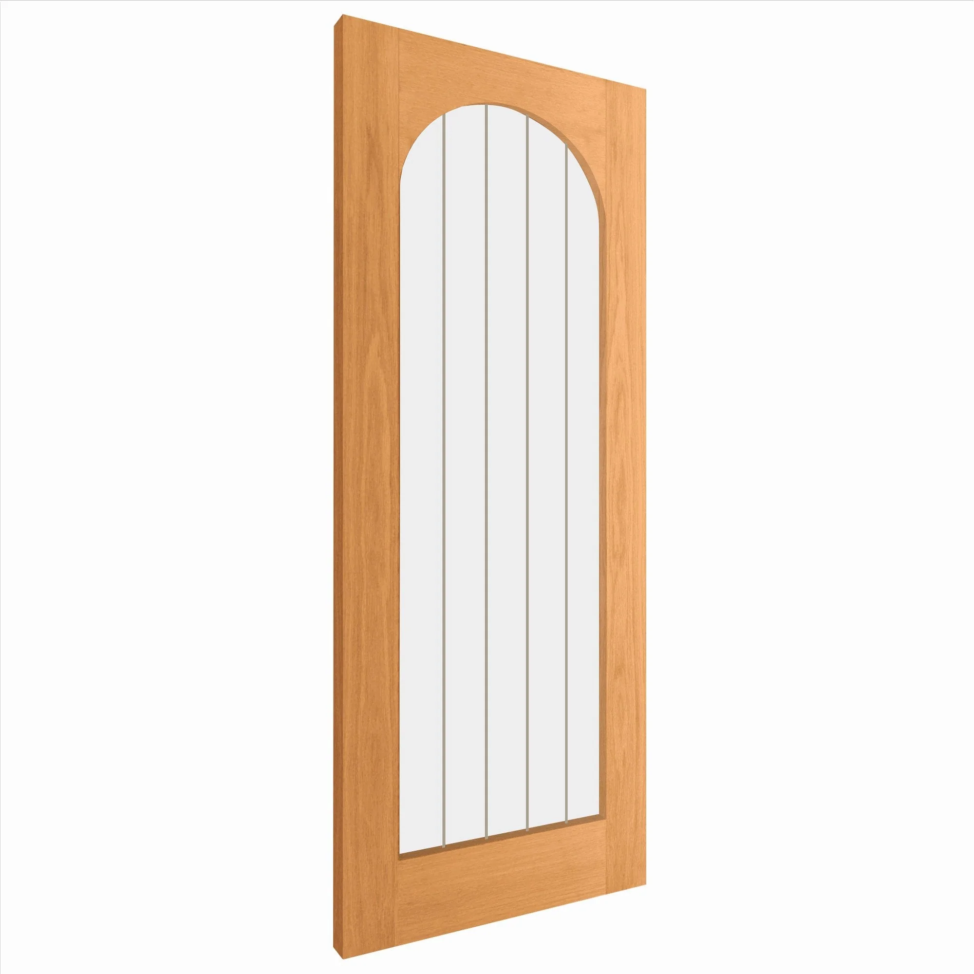 Oak Internal Fully Finished Farley Arched Square Top 1 Light Obscure Lined Clear Glass Door - Image 3