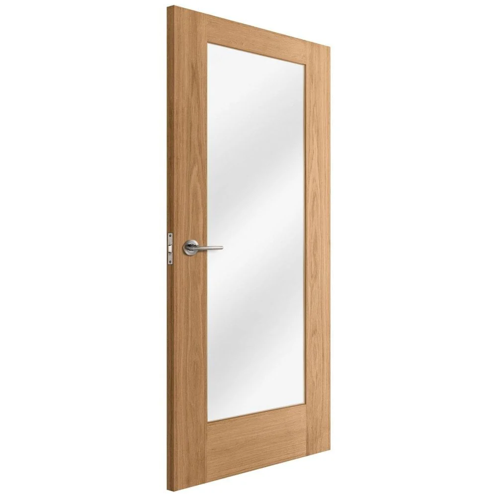 Oak Internal Fully Finished Pattern 10 1 Light Clear Glass FD30 Fire Door - Image 2