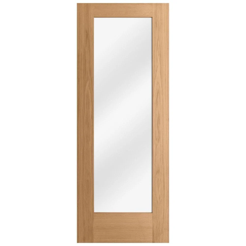 Oak Internal Fully Finished Pattern 10 1 Light Clear Glass FD30 Fire Door - Image 3