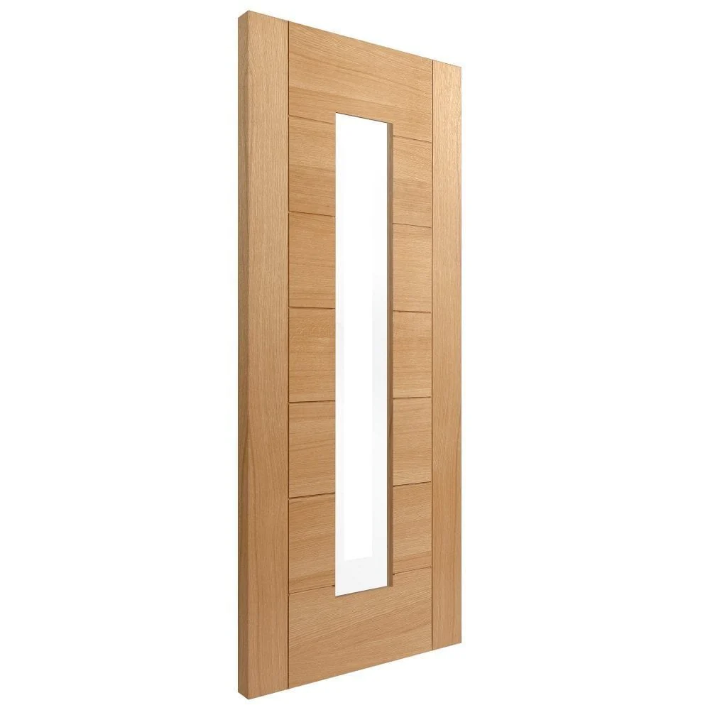 Oak Internal Fully Finished Pedrena 1 Light Clear Glass FD30 Fire Door - Image 2