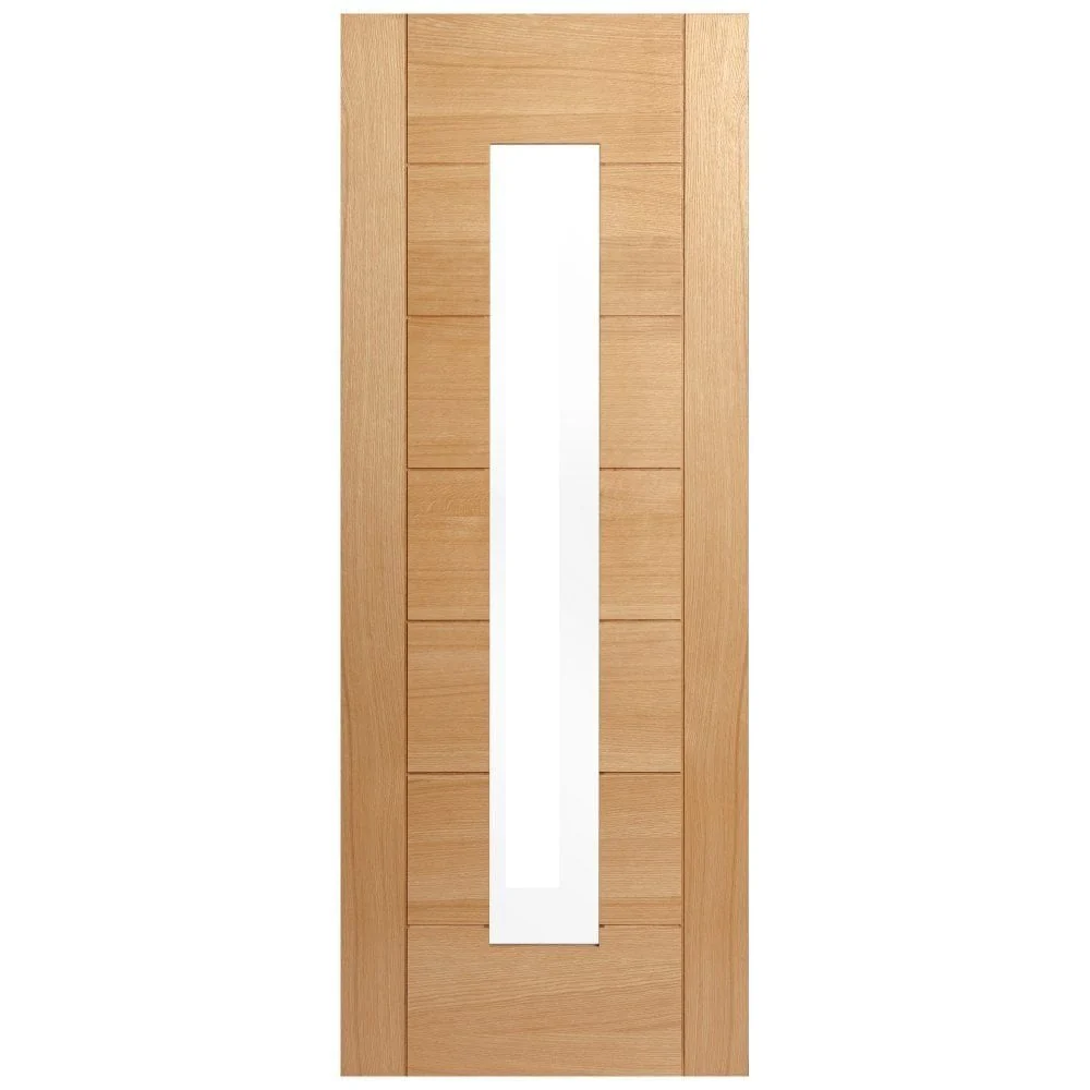 Oak Internal Fully Finished Pedrena 1 Light Clear Glass FD30 Fire Door - Image 3