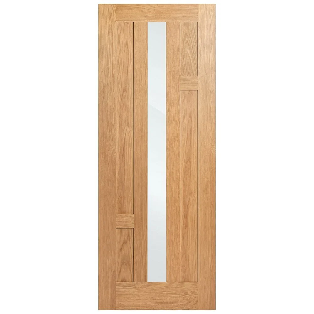 Oak Internal Fully Finished Stamford 4 Panel 1 Light Clear Glass Made-to-Measure Door - Image 3