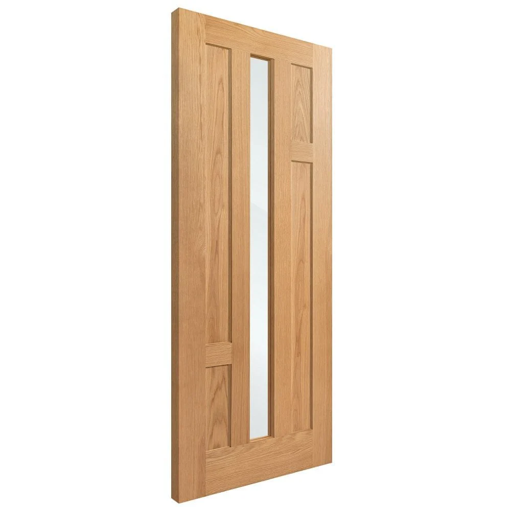 Oak Internal Fully Finished Stamford 4 Panel 1 Light Obscure Glass Made-to-Measure Door - Image 3