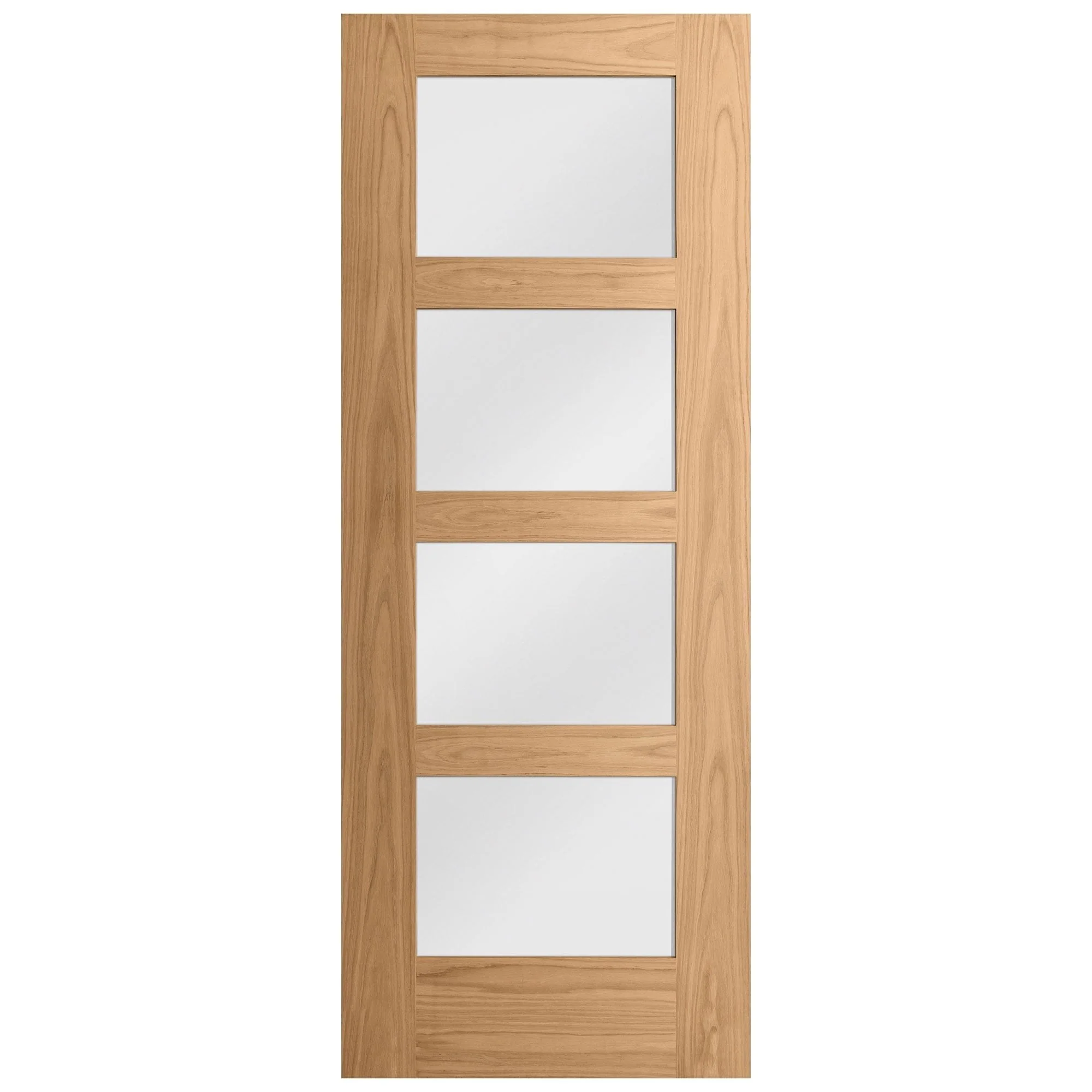 Oak Internal Unfinished Shaker 4 Light Obscure Glass Made-to-Measure Door - Image 3