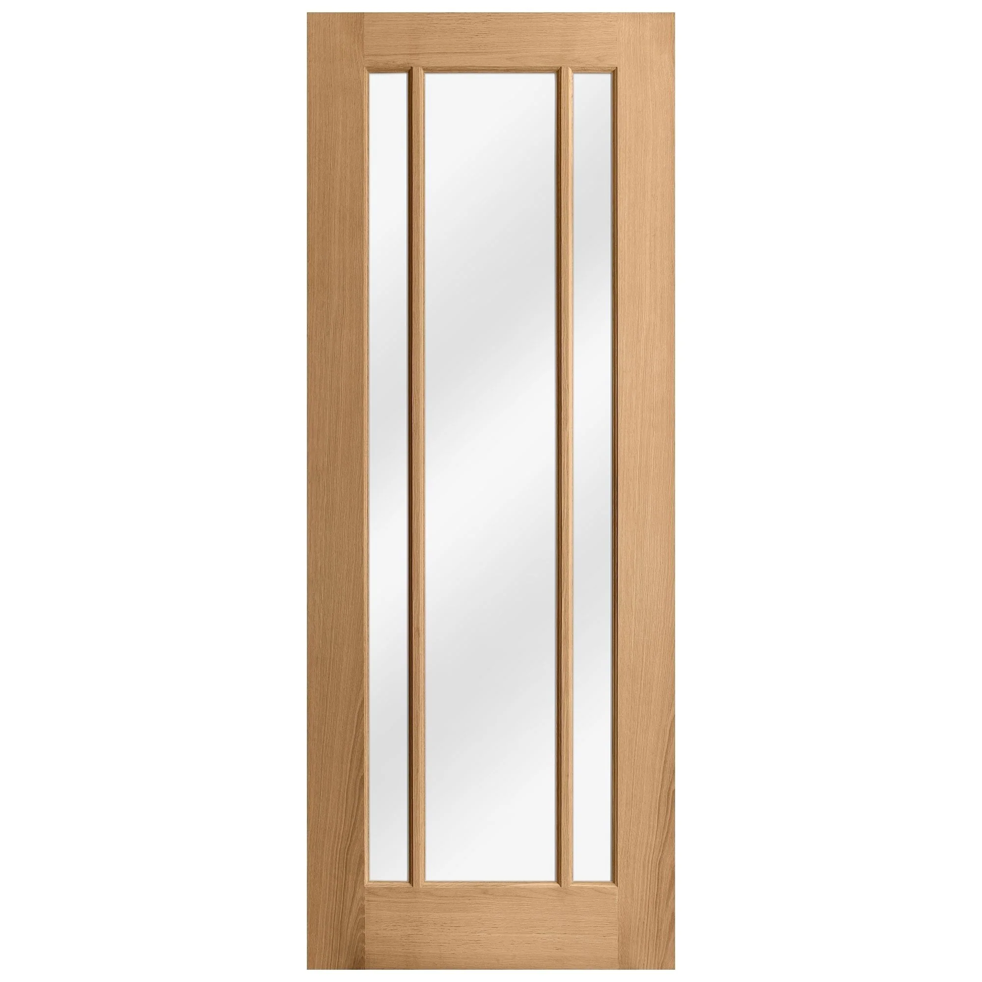 Oak Internal Unfinished Toledo 3 Light Clear Glass Made-to-Measure Door - Image 3