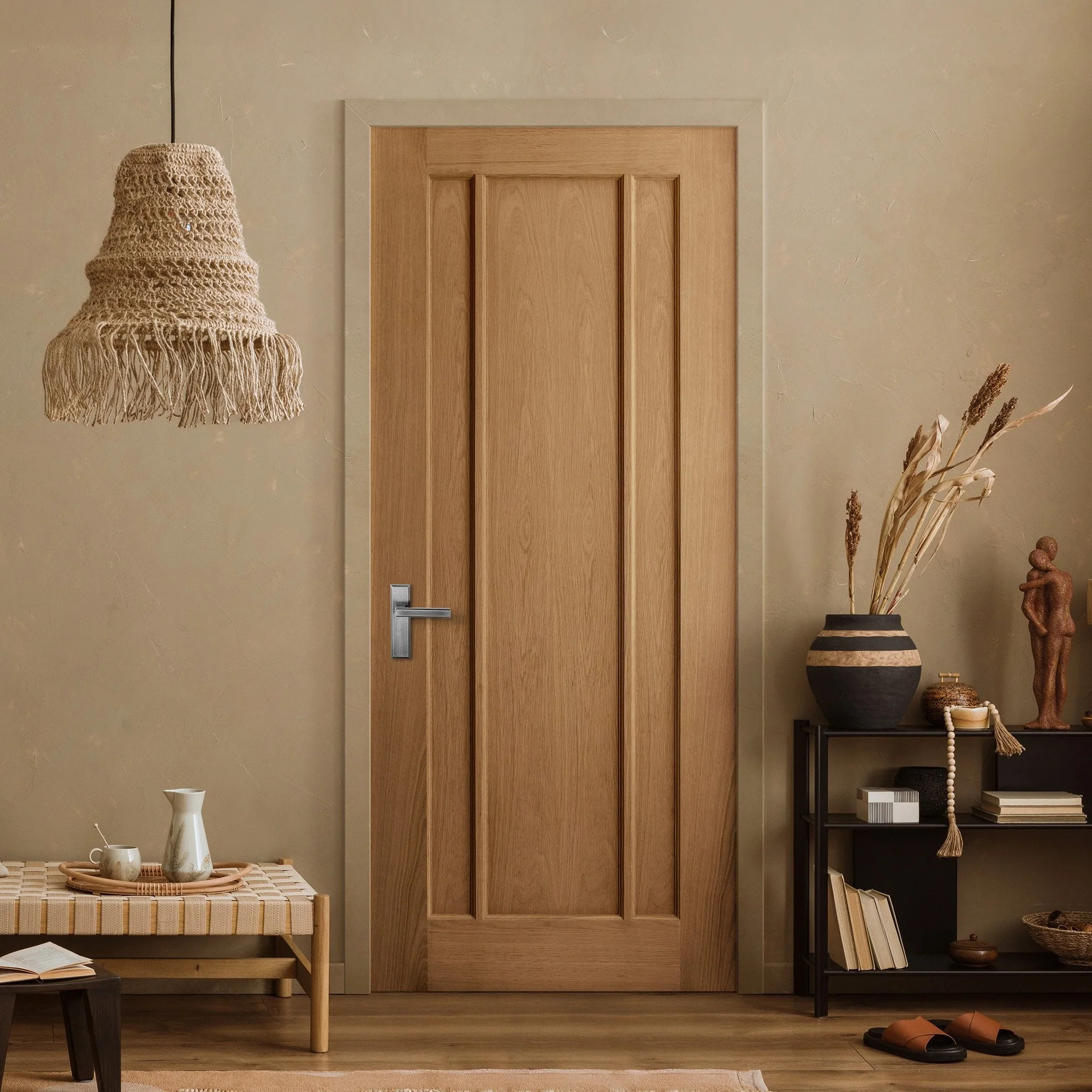 Oak Internal Unfinished Toledo 3 Panel Door