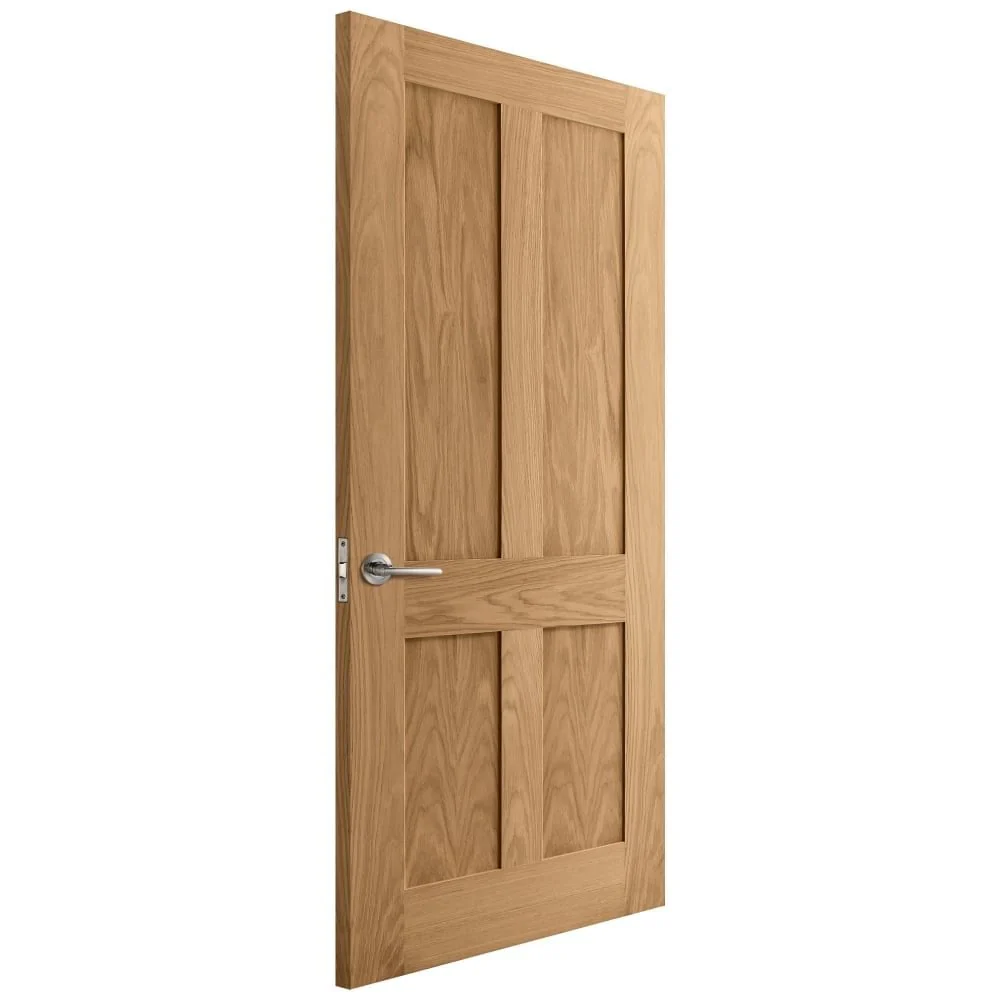 Oak Internal Unfinished Victorian 4 Panel Flat Made-to-Measure Door - Image 4