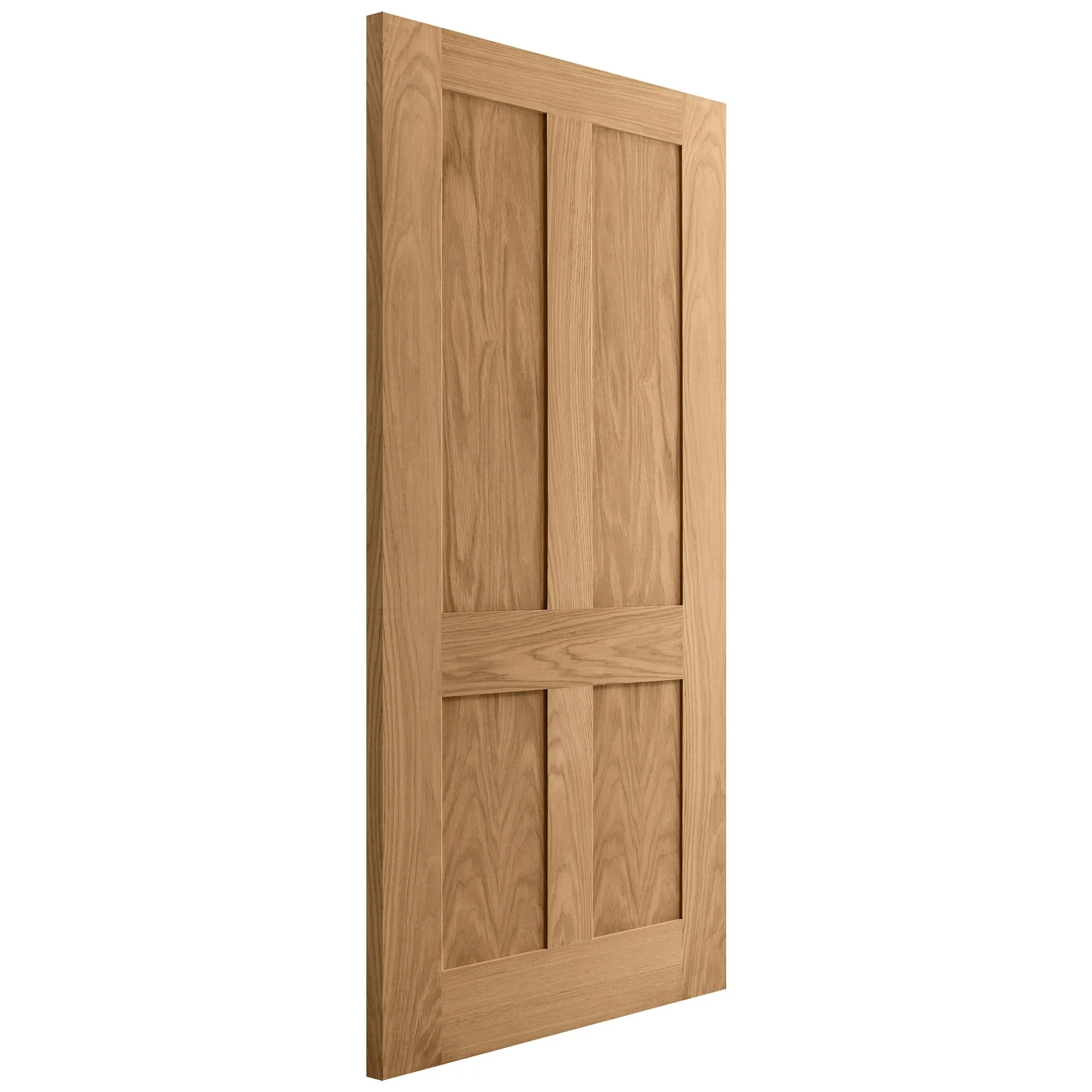 Oak Internal Unfinished Victorian Shaker 4 Panel Flat Door - Image 2