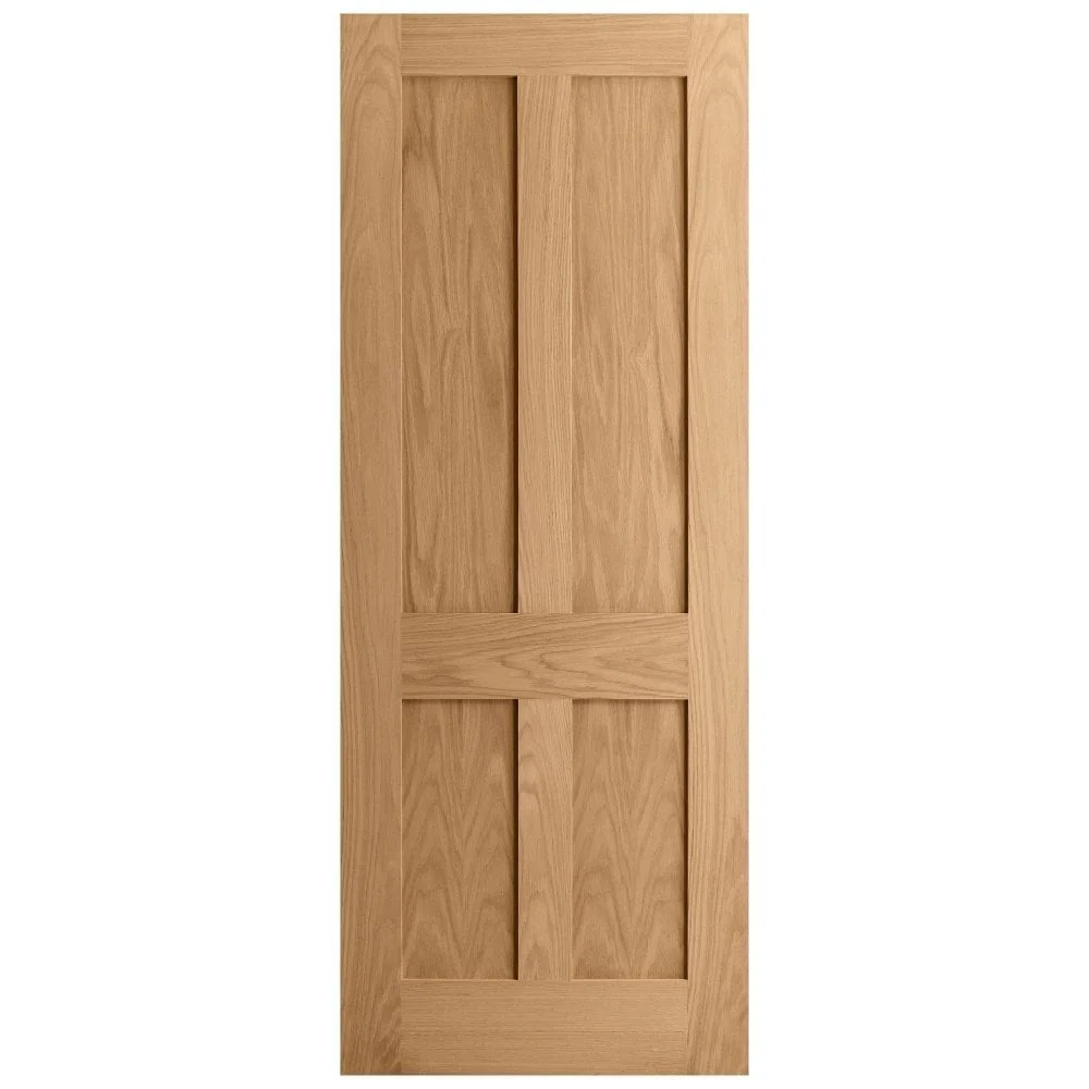 Oak Internal Unfinished Victorian Shaker Flat Made-to-Measure FD30 Fire Door - Image 3