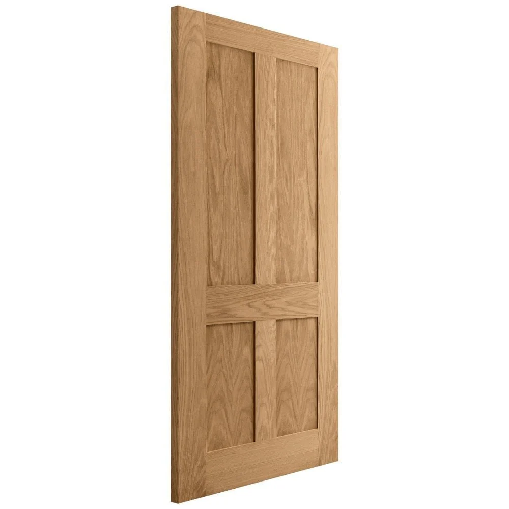 Oak Internal Unfinished Victorian Shaker Flat Made-to-Measure FD30 Fire Door - Image 4